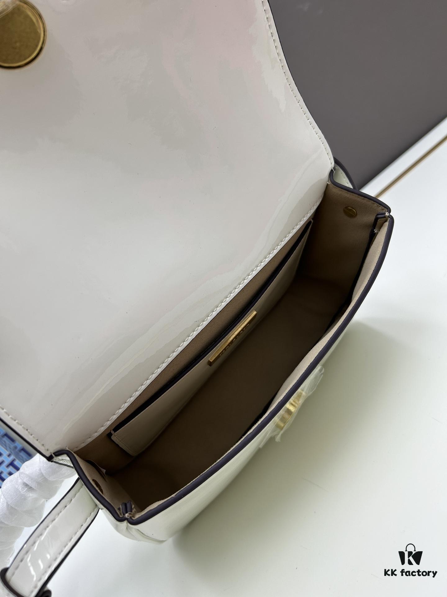 New Arrival Robinson Series Dual-Use Shoulder Bag by Tory Burch – Sleek Spazzolato Patent Leather Messenger Bag