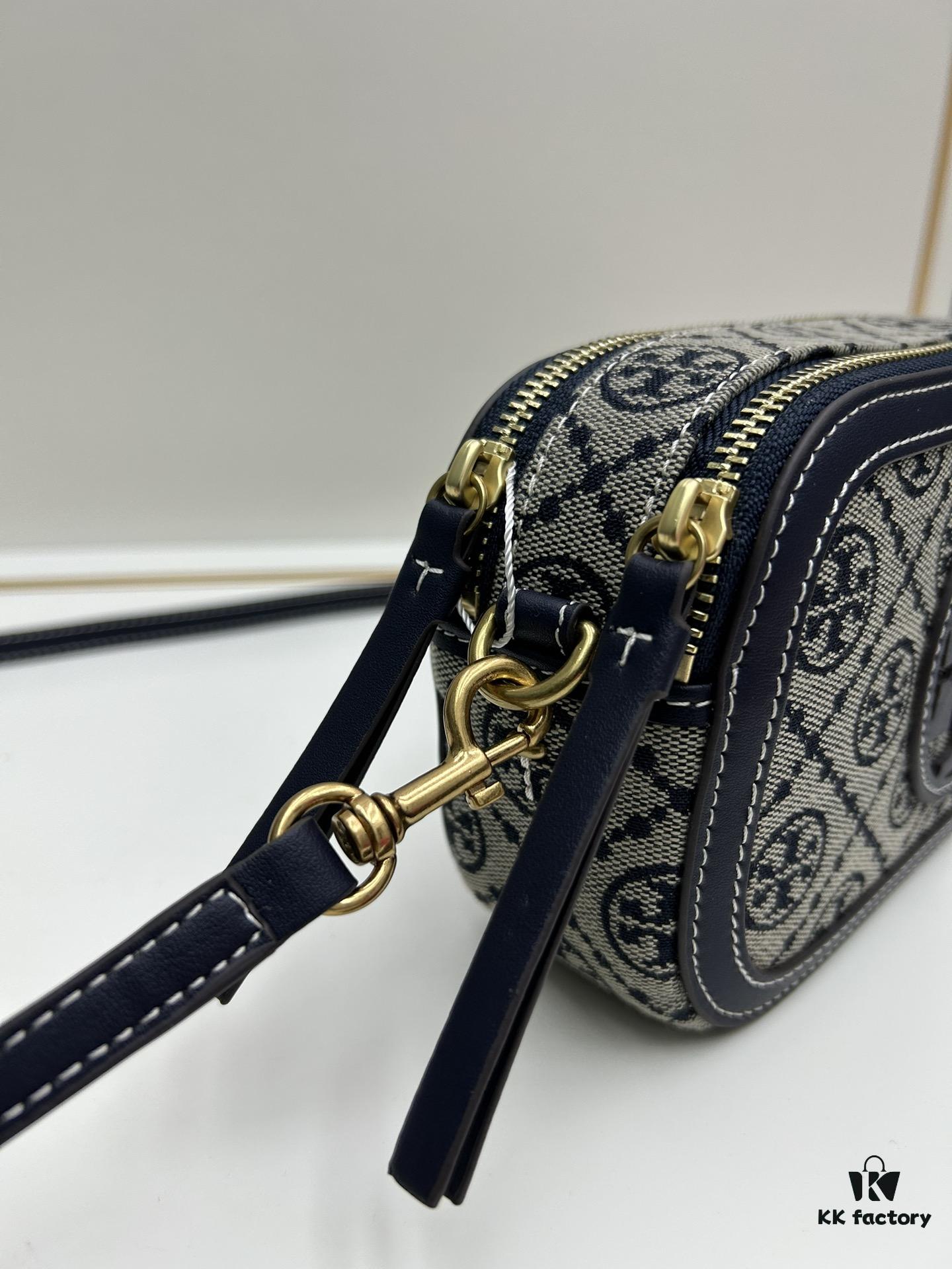 Original Quality [New Item with Attention to Detail] TORY BURCH 2024 Lunar New Year New Camera Bag, (Including Hang Tag, Sticker, Logo Label, Plastic Bag, and Brand Copy Paper) Miller Signature Print Camera Bag with Double Zippers, Size: 19.5 x 11.5 x 6 cm