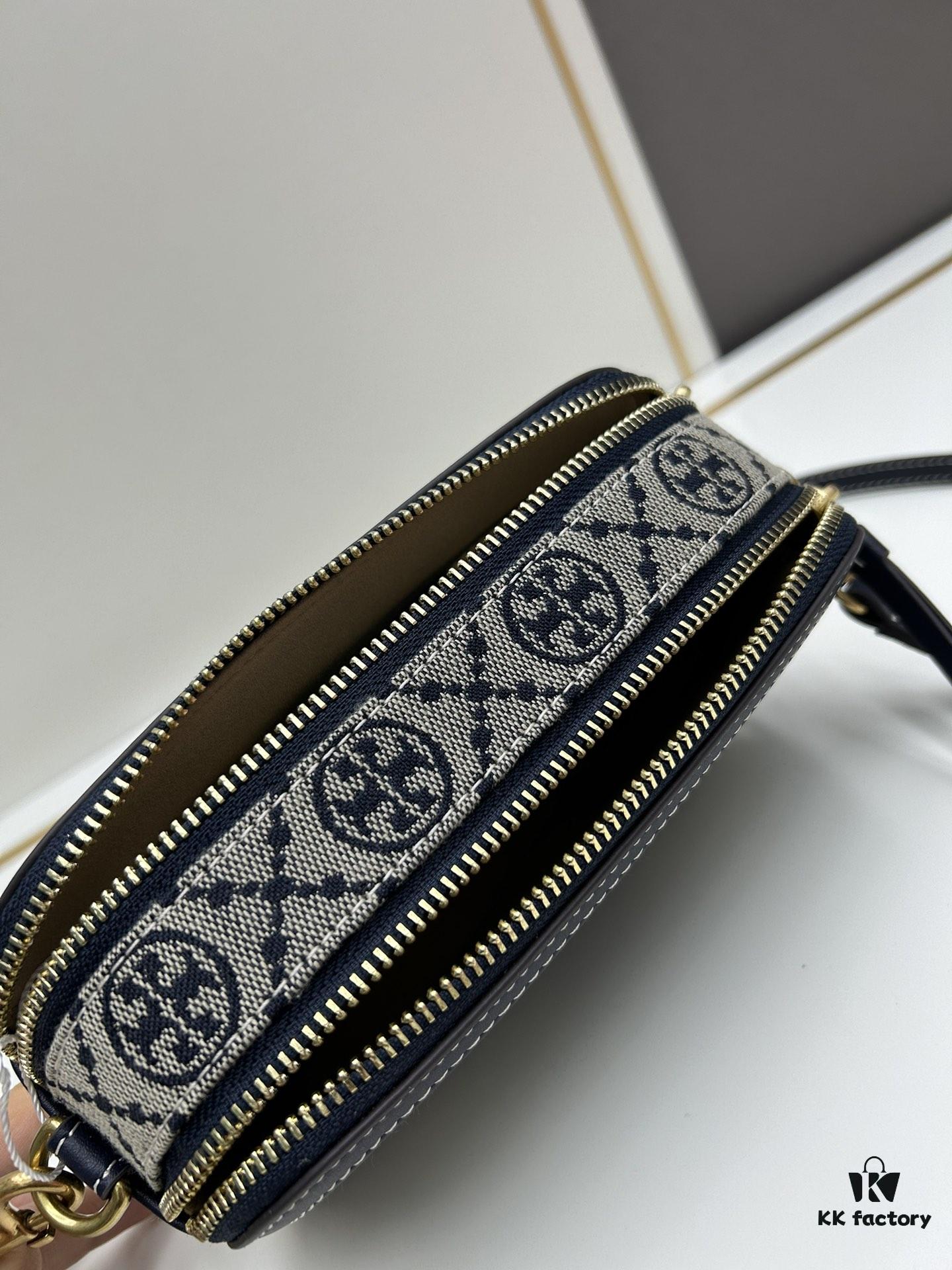 Original Quality [New Item with Attention to Detail] TORY BURCH 2024 Lunar New Year New Camera Bag, (Including Hang Tag, Sticker, Logo Label, Plastic Bag, and Brand Copy Paper) Miller Signature Print Camera Bag with Double Zippers, Size: 19.5 x 11.5 x 6 cm