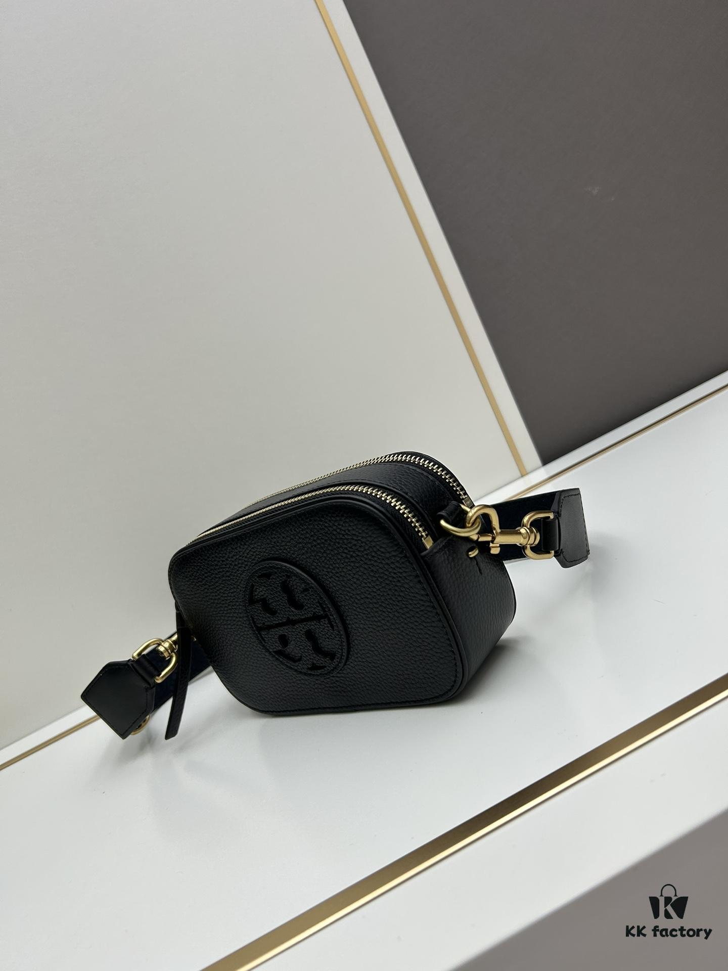 Guaranteed Genuine Leather, Original Quality Tory Burch New Denim Miller Camera Bag, Shoulder Crossbody Bag, Perfect Spring Summer Accessory, Lightweight Travel