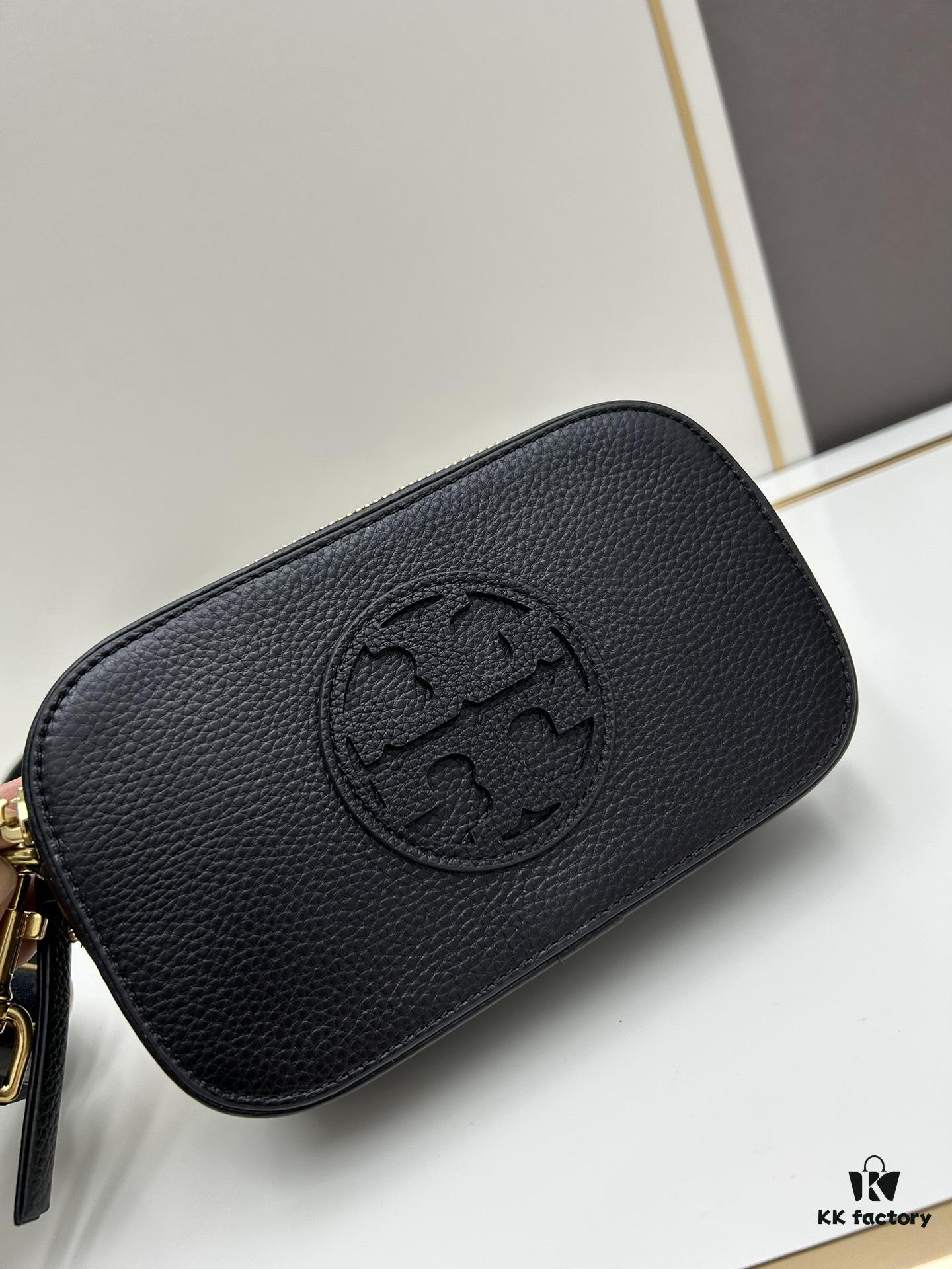 Guaranteed Genuine Leather, Original Quality Tory Burch New Denim Miller Camera Bag, Shoulder Crossbody Bag, Perfect Spring Summer Accessory, Lightweight Travel