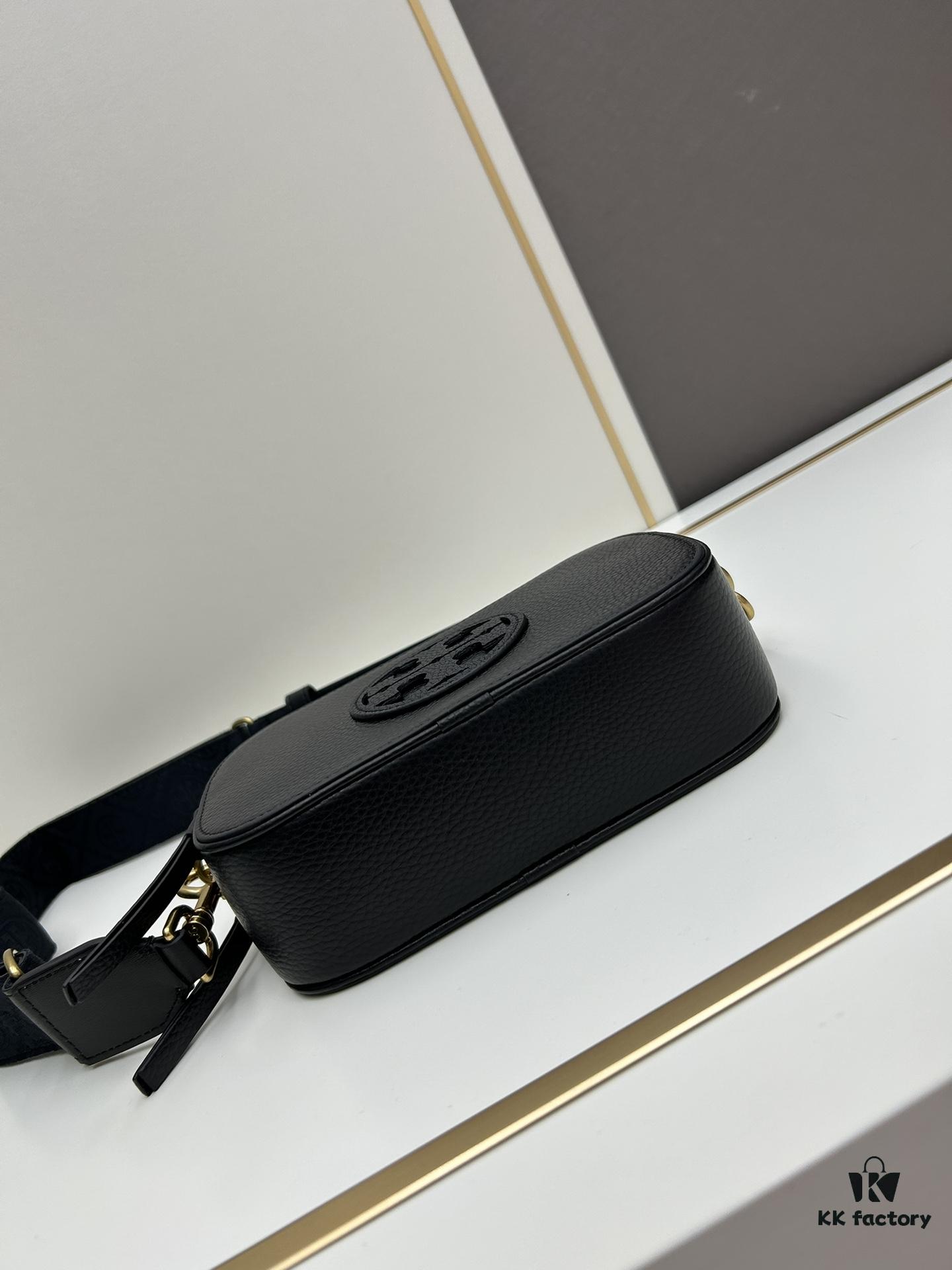 Guaranteed Genuine Leather, Original Quality Tory Burch New Denim Miller Camera Bag, Shoulder Crossbody Bag, Perfect Spring Summer Accessory, Lightweight Travel