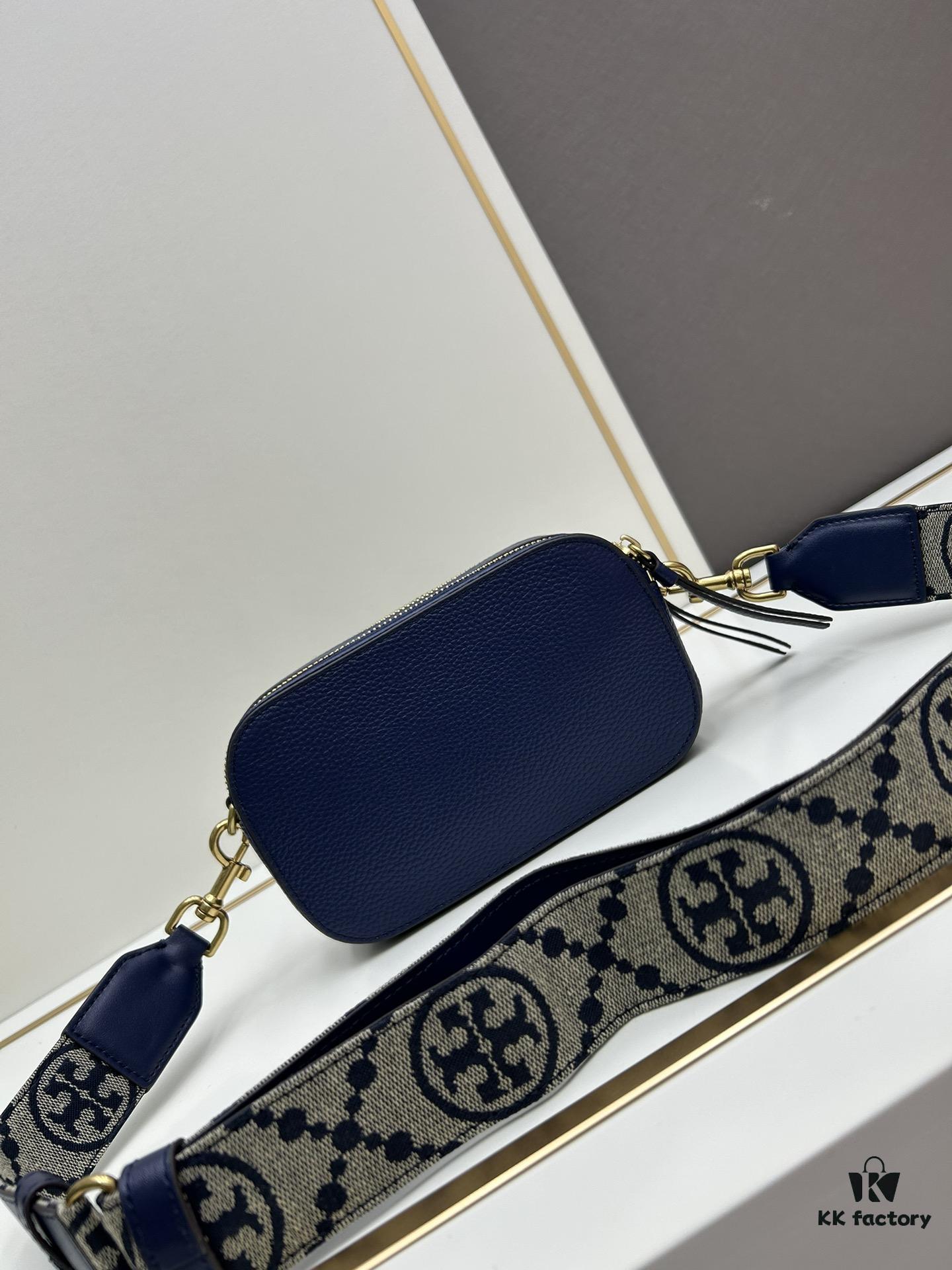 Authentic Tory Burch Miller Denim Camera Bag New Arrival, 100% Genuine Leather, Original Quality, Crossbody Shoulder Bag