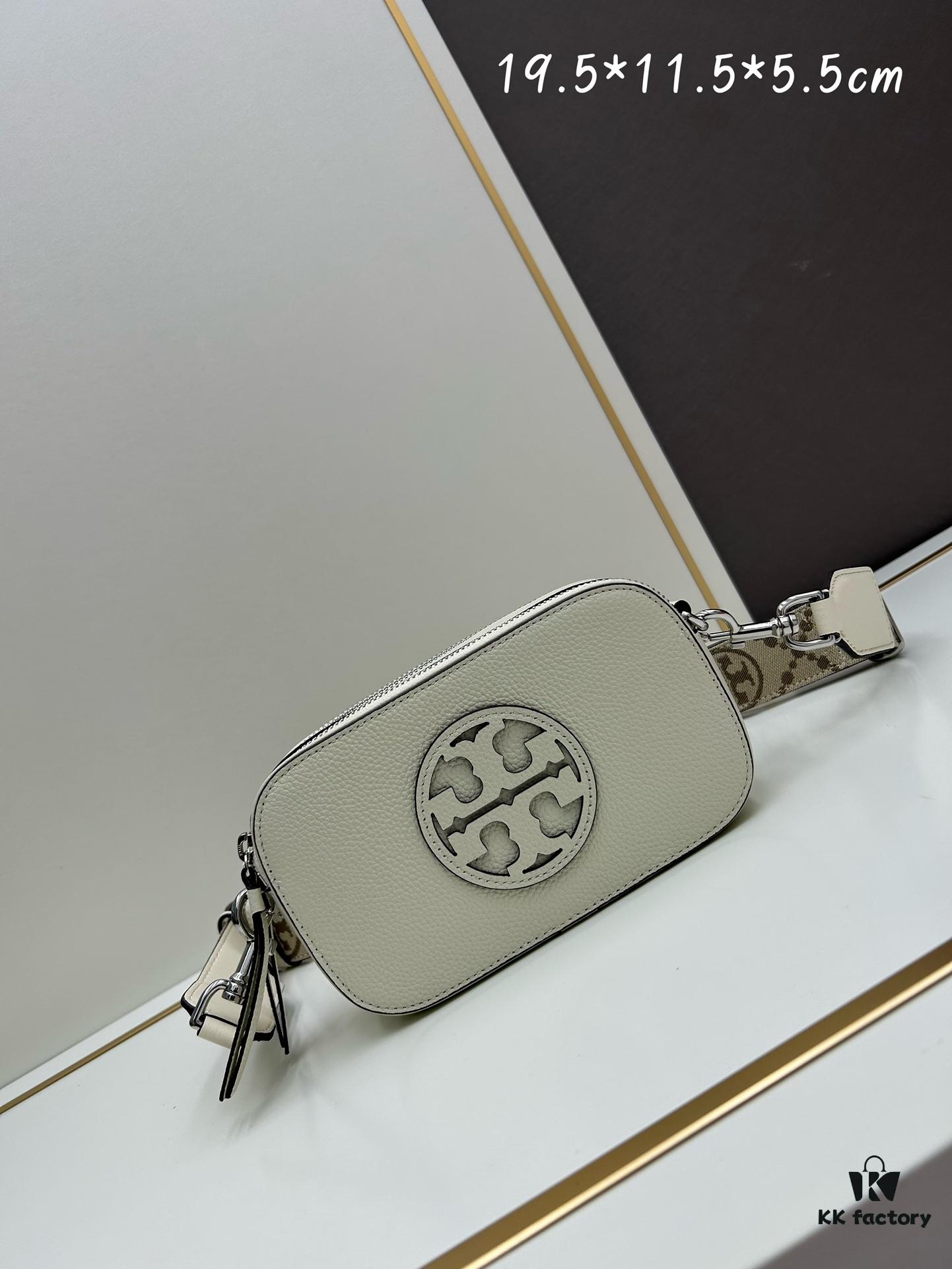 Tory Burch New Genuine Leather Denim Miller Camera Bag, Single Shoulder Crossbody Bag, Original Quality