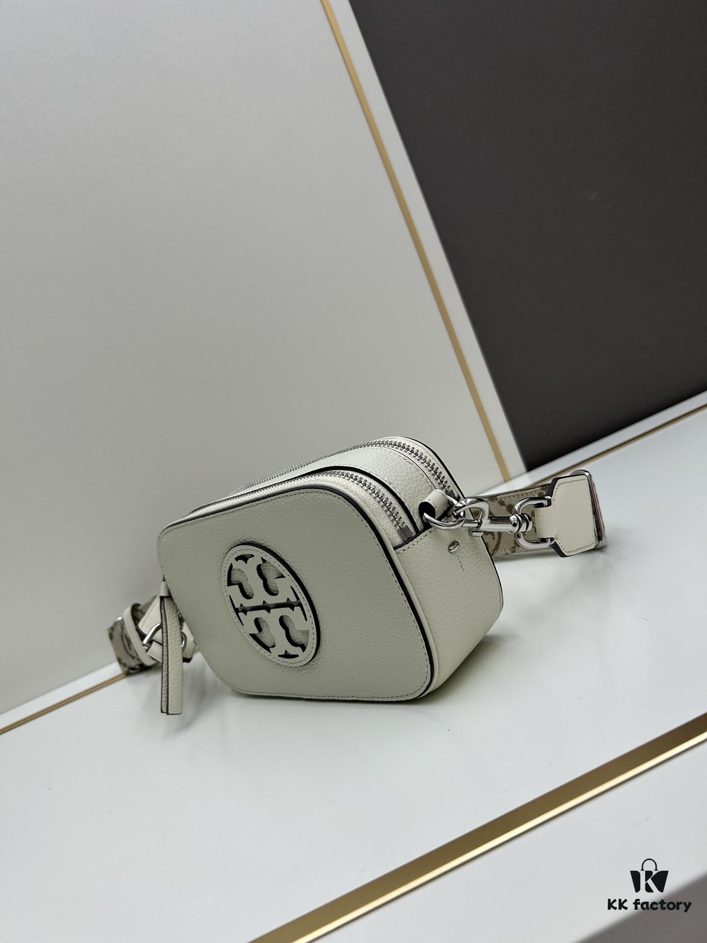 Tory Burch New Genuine Leather Denim Miller Camera Bag, Single Shoulder Crossbody Bag, Original Quality