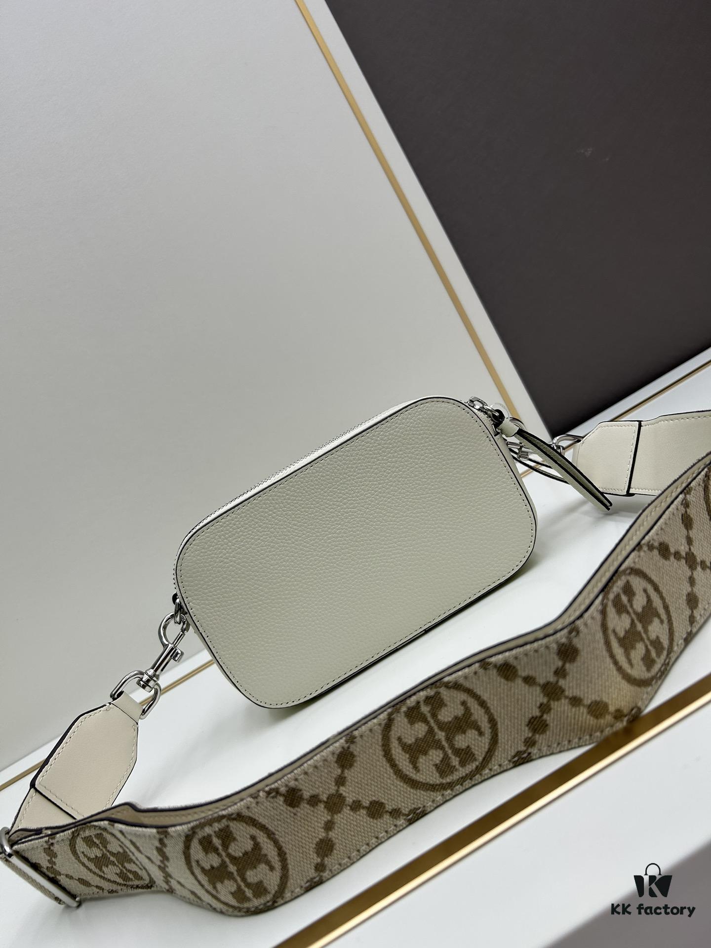 Tory Burch New Genuine Leather Denim Miller Camera Bag, Single Shoulder Crossbody Bag, Original Quality