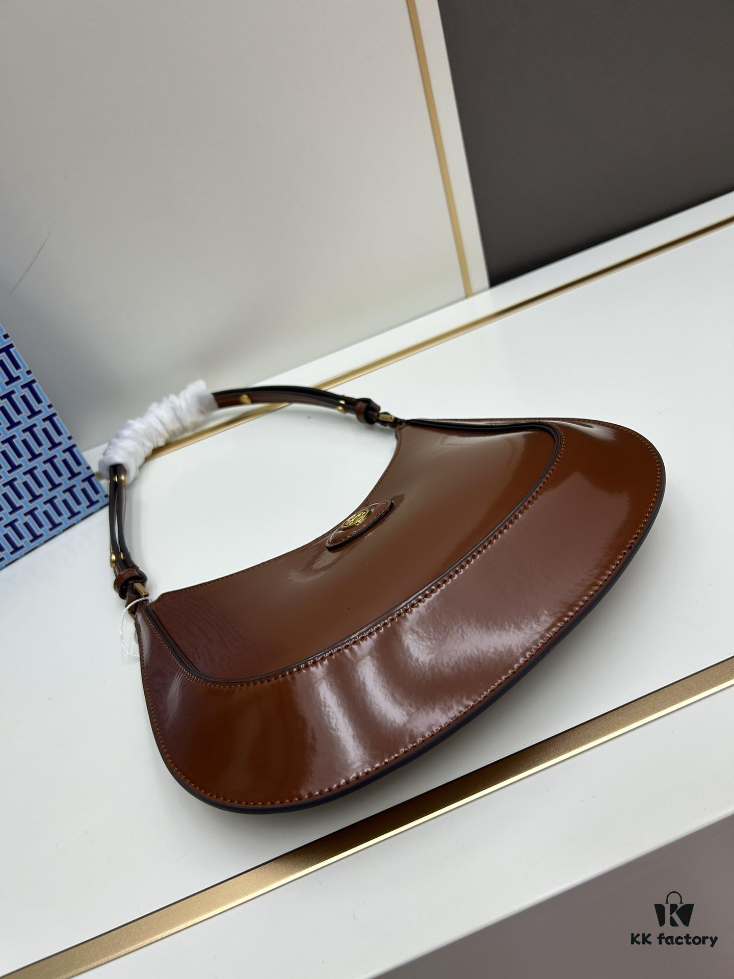 Original Quality [Full Leather Series, New Arrival with Attention to Details] TORY BURCH ROBINSON New Crescent Shoulder Bag Premium Leather Fashionable and Timeless Design with Meticulous Craftsmanship Functional and Versatile