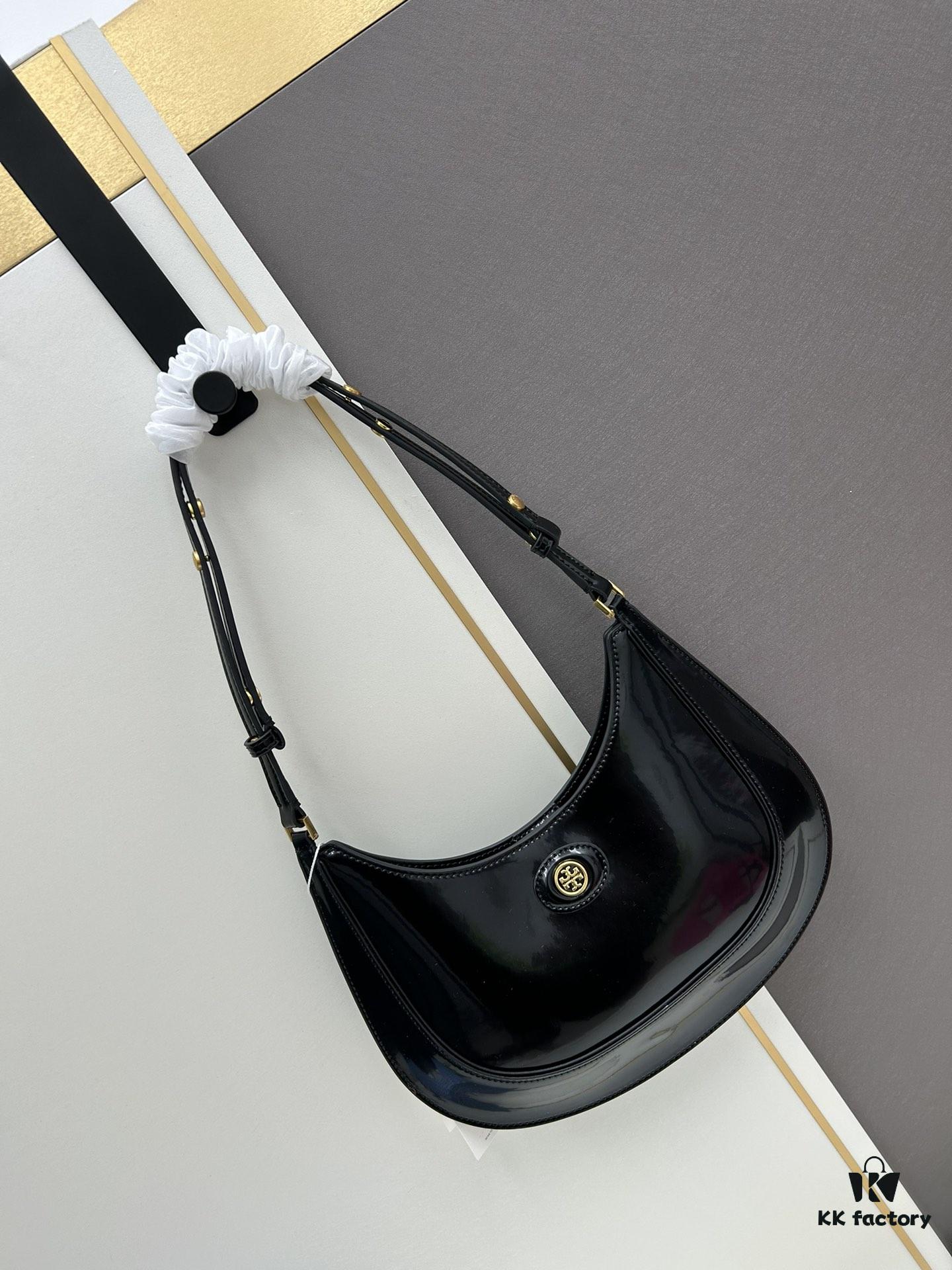 Original Quality [Full Genuine Leather Series, New Arrival with Attention to Details] TORY BURCH ROBINSON New Crescent Shoulder Bag