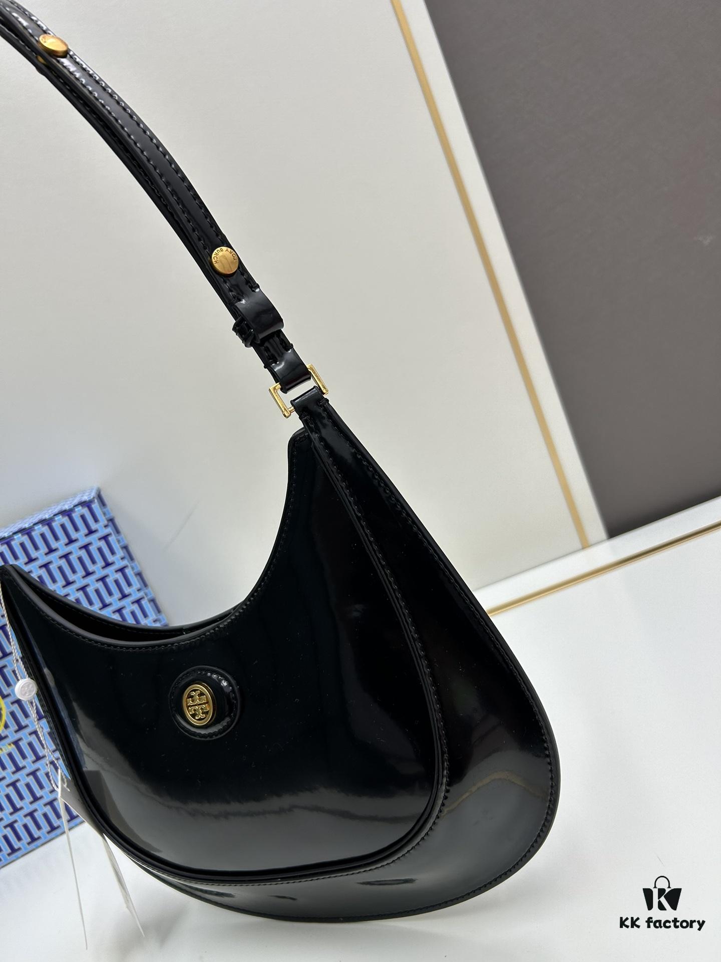 Original Quality [Full Genuine Leather Series, New Arrival with Attention to Details] TORY BURCH ROBINSON New Crescent Shoulder Bag