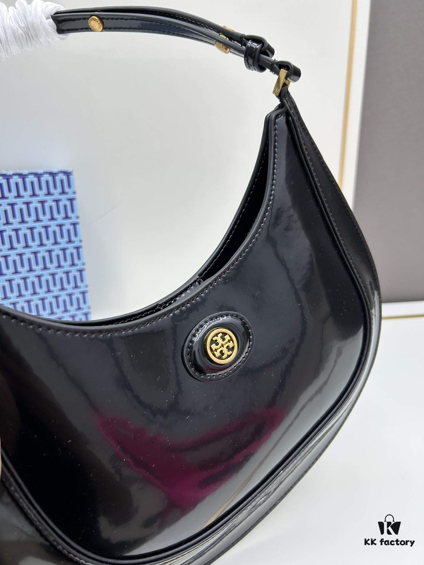 Original Quality [Full Genuine Leather Series, New Arrival with Attention to Details] TORY BURCH ROBINSON New Crescent Shoulder Bag