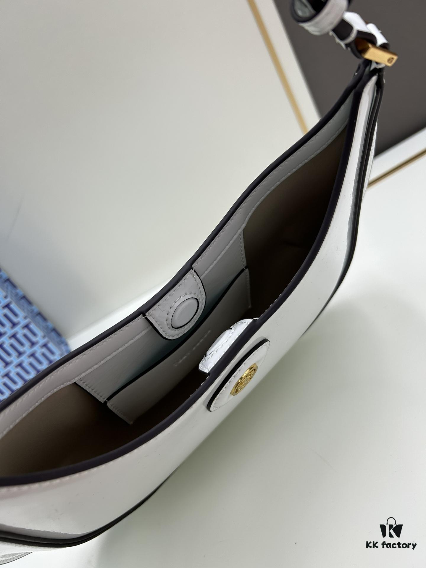 Original Quality [Full Leather Series, New Arrival with Attention to Details] TORY BURCH ROBINSON New Crescent Underarm Bag Premium Leather