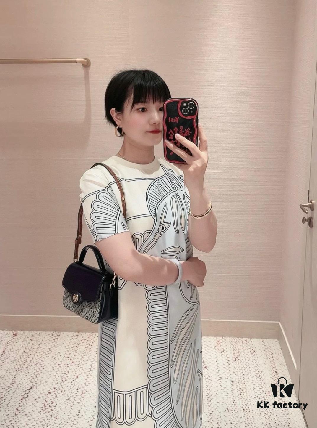 New TORY BURCH Robinson Series Patent Leather Motorcycle Bag – Classic Foldover Handbag with Multiple Carrying Options