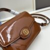 New TORY BURCH Robinson Series Patent Leather Motorcycle Bag – Classic Foldover Handbag with Multiple Carrying Options