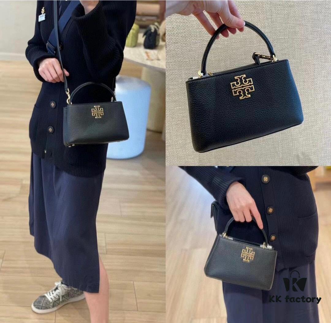 Tory Burch Britten Series Mini Tote Bag New Arrival Pebbled Leather Ladies' Shoulder Bag