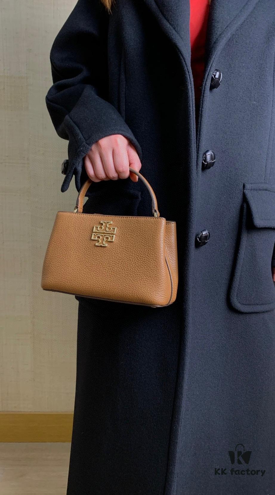 Tory Burch Britten Series Mini Tote Bag New Arrival Pebbled Leather Ladies' Shoulder Bag