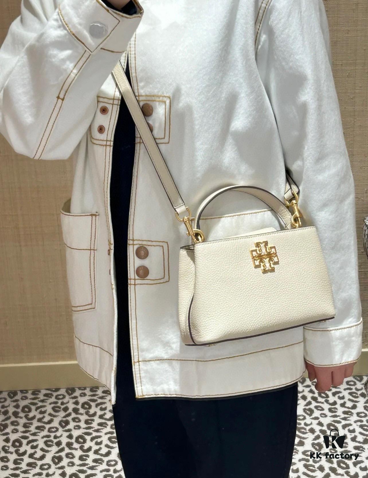 Tory Burch Britten Series Mini Tote Bag New Arrival Pebbled Leather Ladies' Shoulder Bag