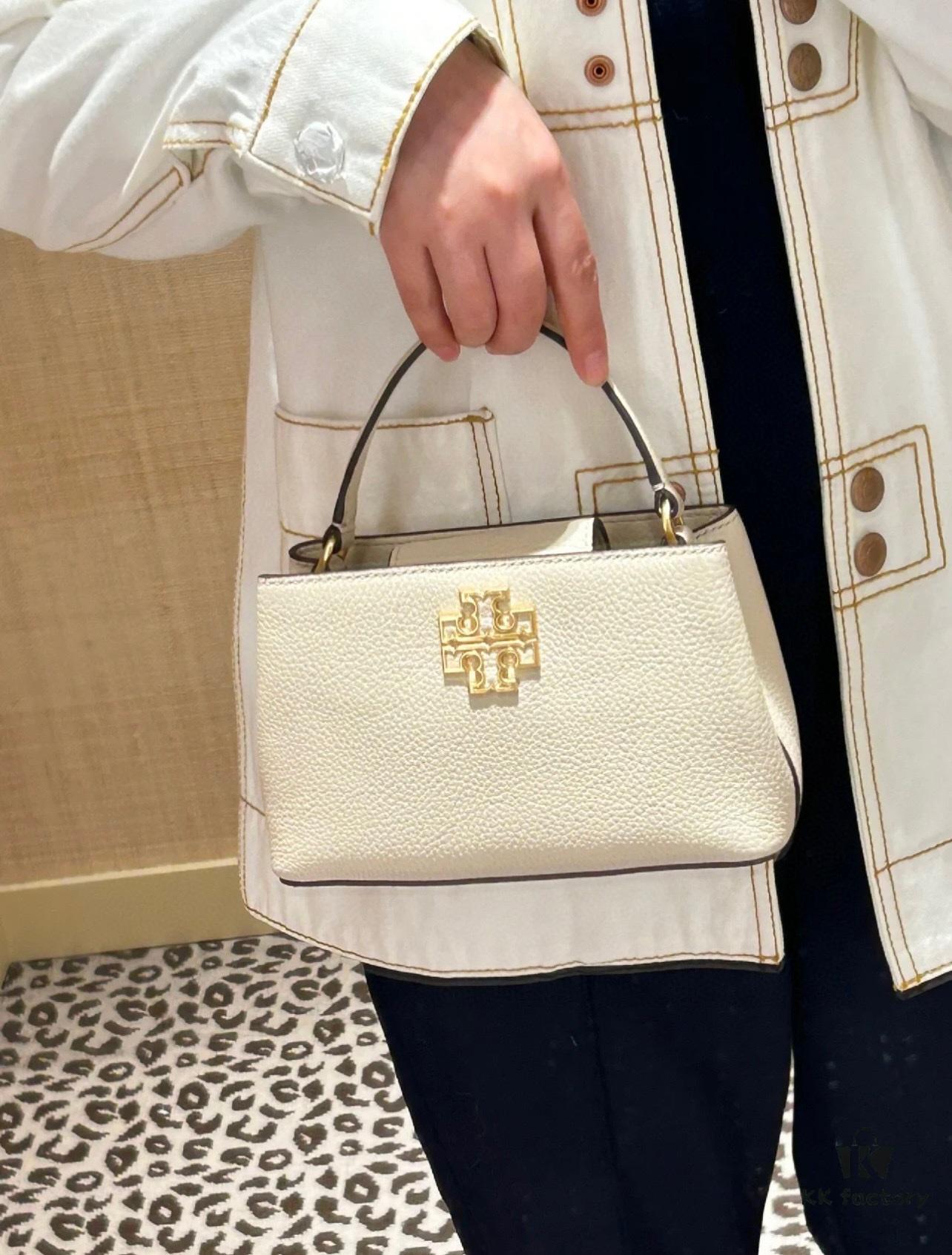 Tory Burch Britten Series Mini Tote Bag New Arrival Pebbled Leather Ladies' Shoulder Bag