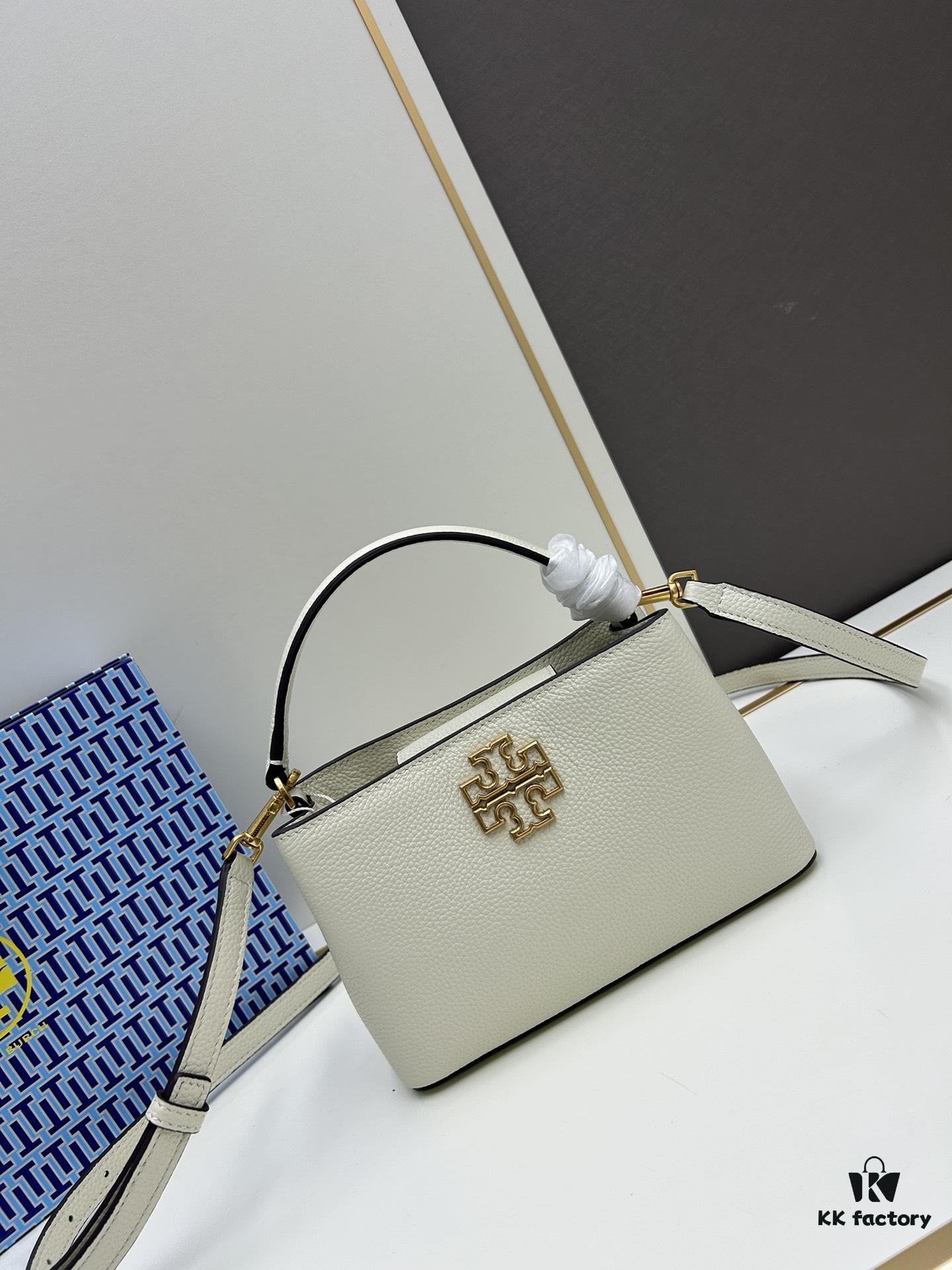 Tory Burch Britten Series Mini Tote Bag New Arrival Pebbled Leather Crossbody Handbag