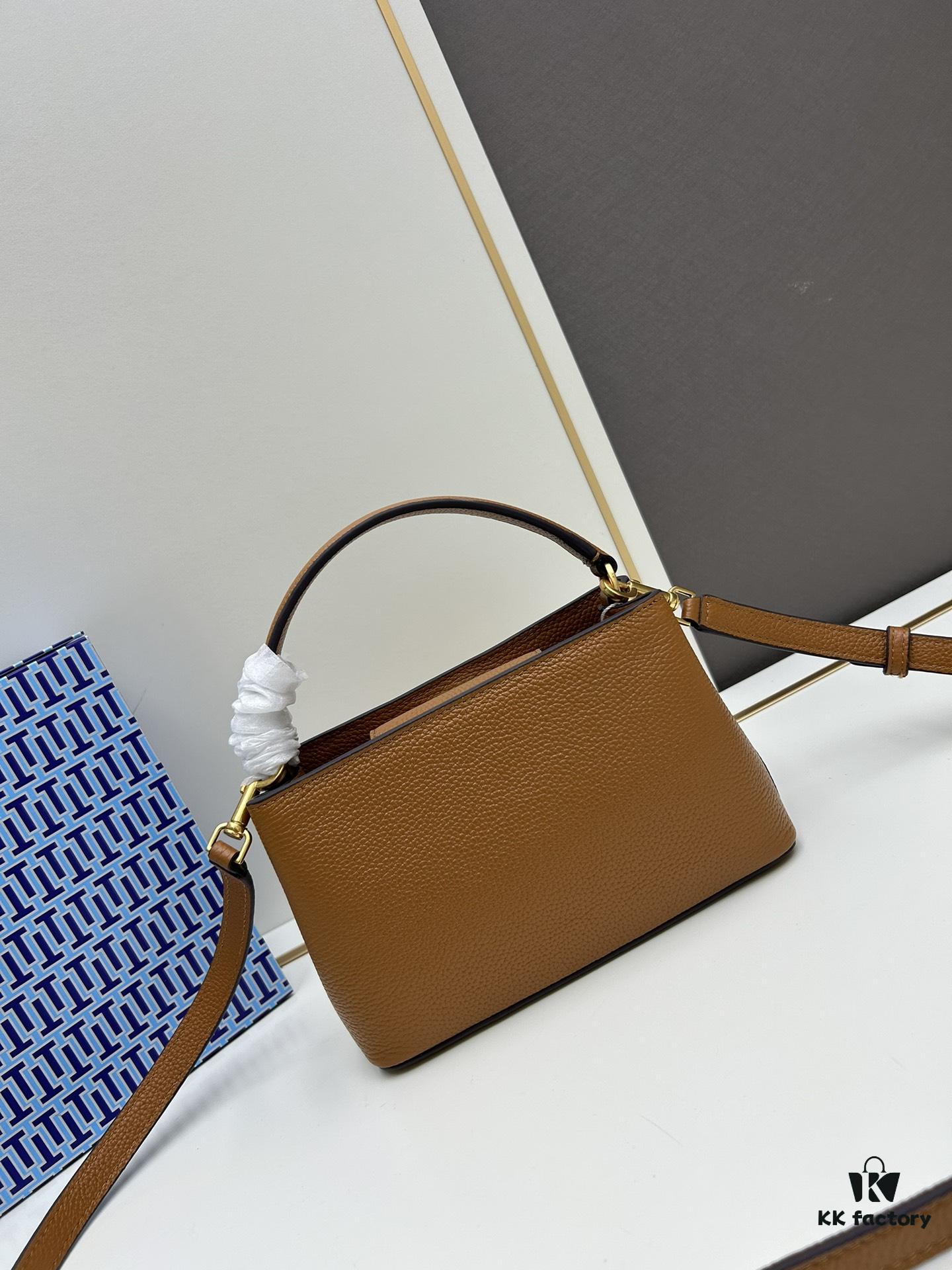 Tory Burch Britten Series Mini Tote Bag New Arrival Pebbled Calfskin Luxury Shoulder Bag