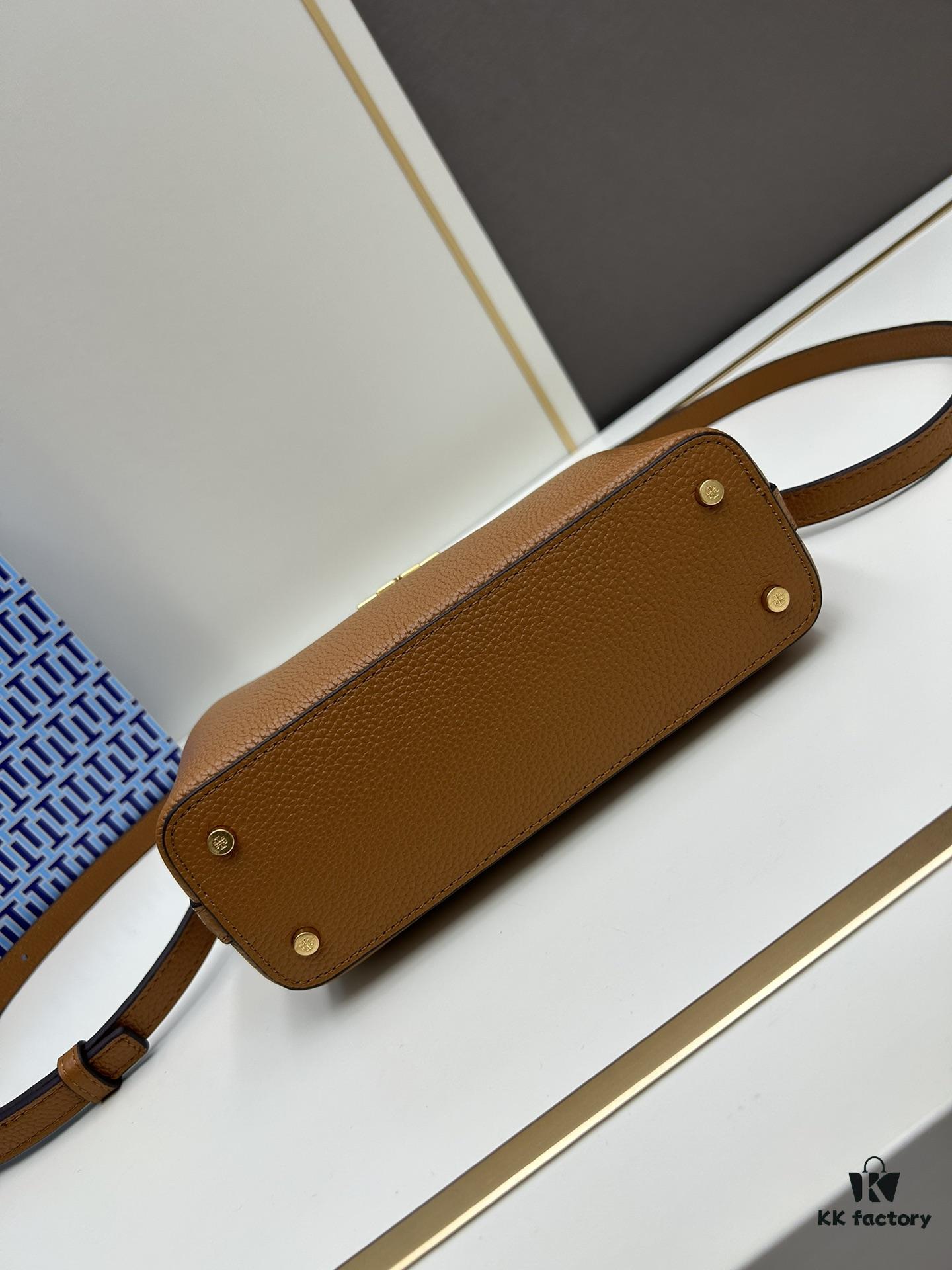 Tory Burch Britten Series Mini Tote Bag New Arrival Pebbled Calfskin Luxury Shoulder Bag