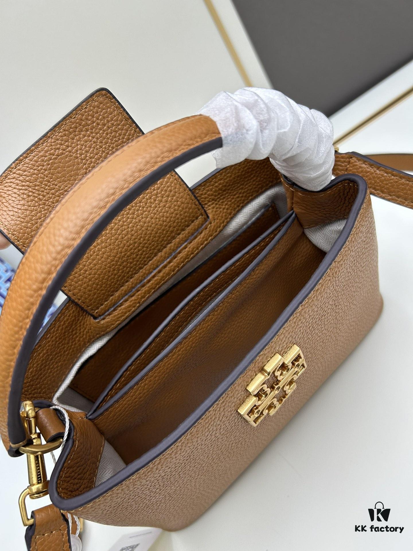 Tory Burch Britten Series Mini Tote Bag New Arrival Pebbled Calfskin Luxury Shoulder Bag