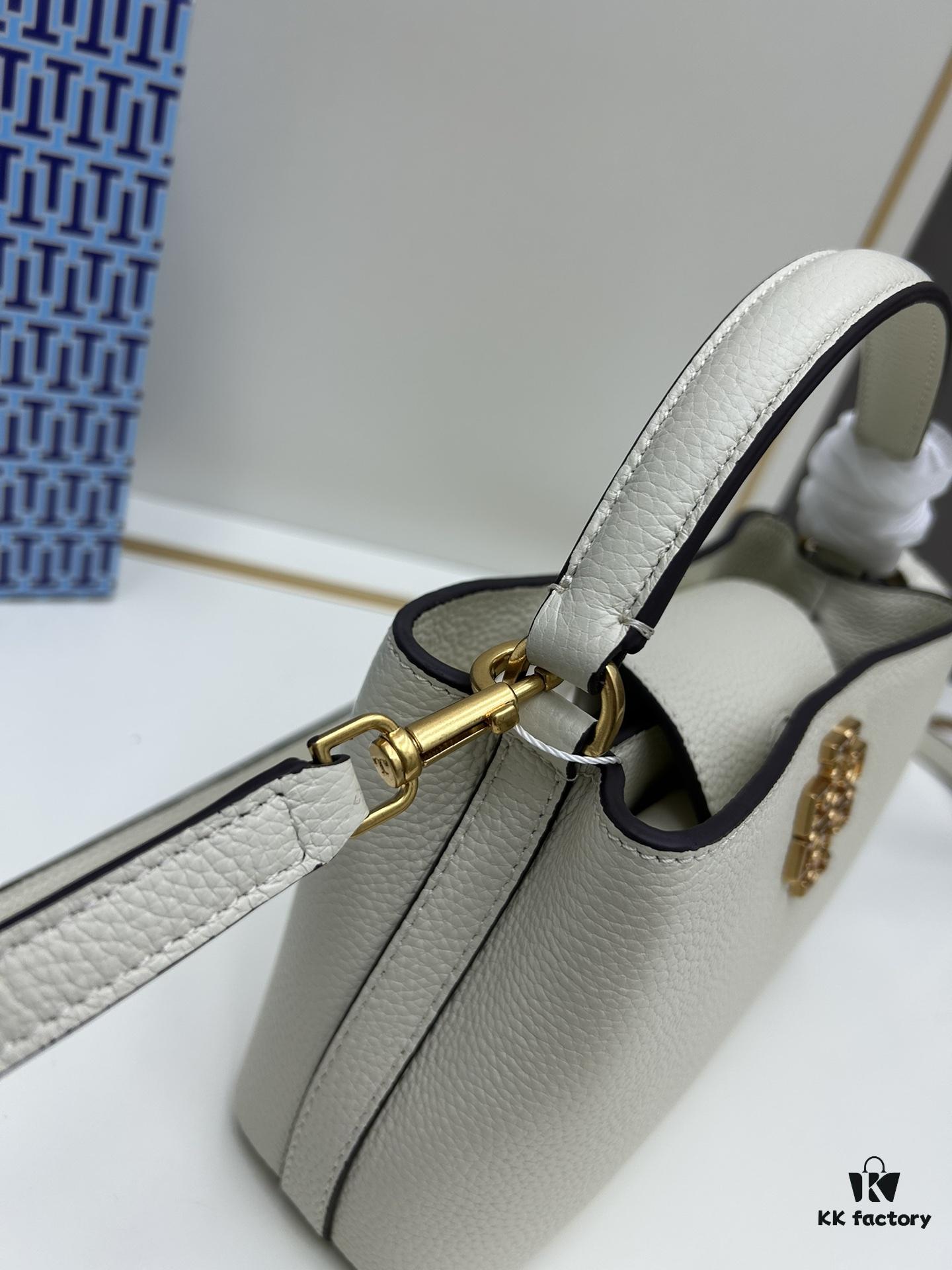 Tory Burch Britten Series Mini Tote Bag New Arrival Pebbled Leather Diana Bag