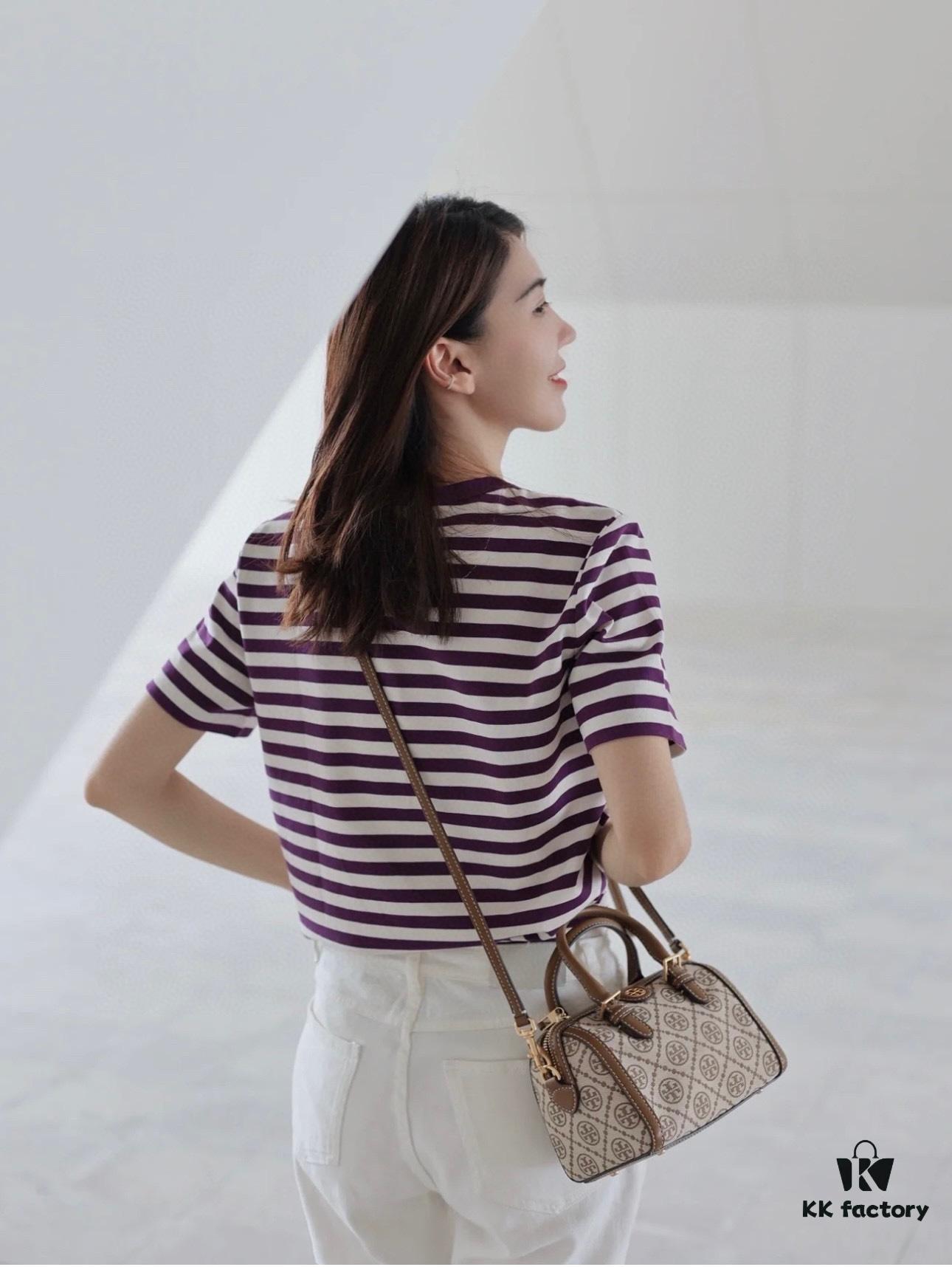 Small [New Arrival Attention to Detail] TORY BURCH T Monogram Mini Jacquard Barrel Bag