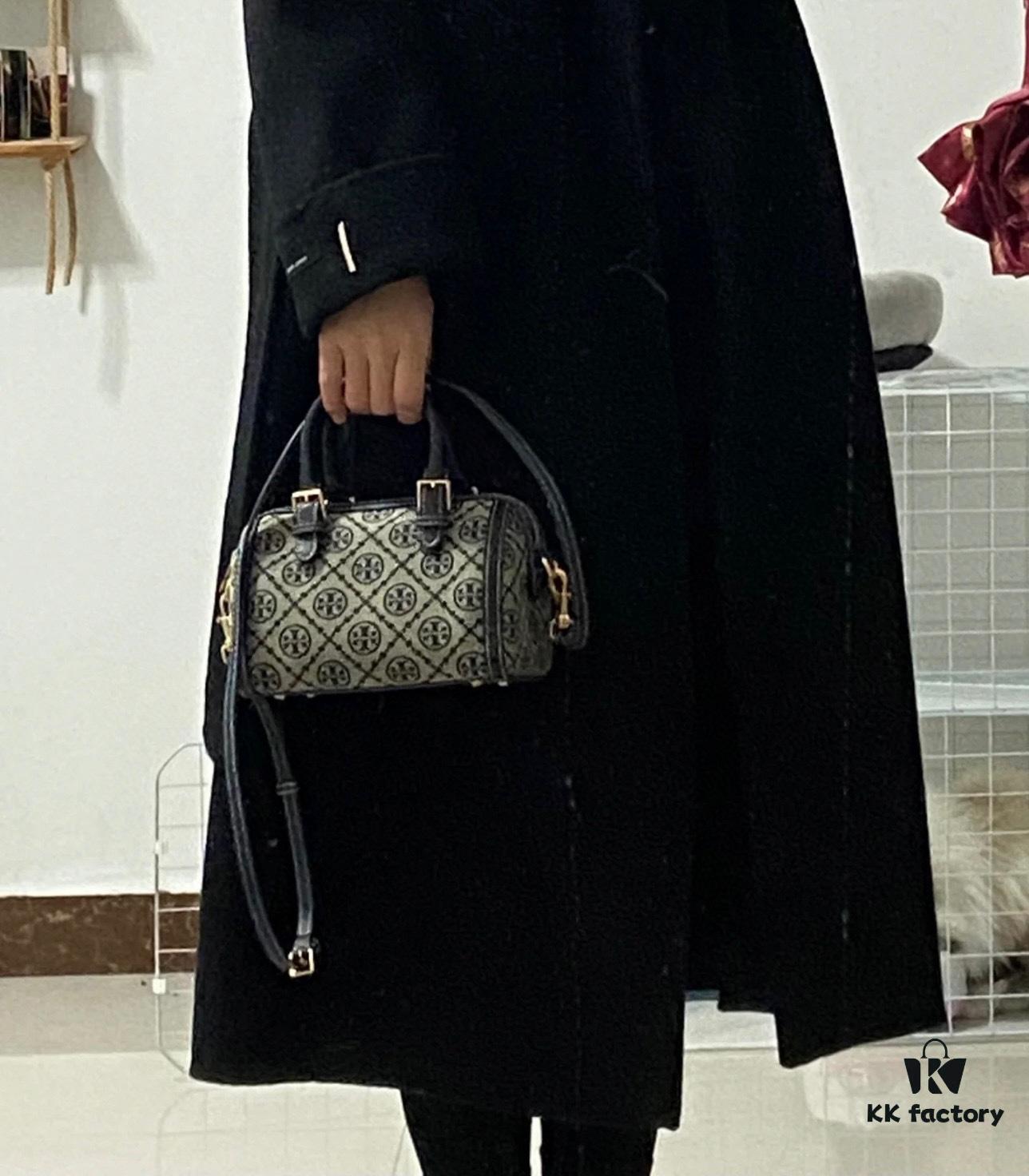 Small [New Arrival Attention to Detail] TORY BURCH T Monogram Mini Jacquard Barrel Bag