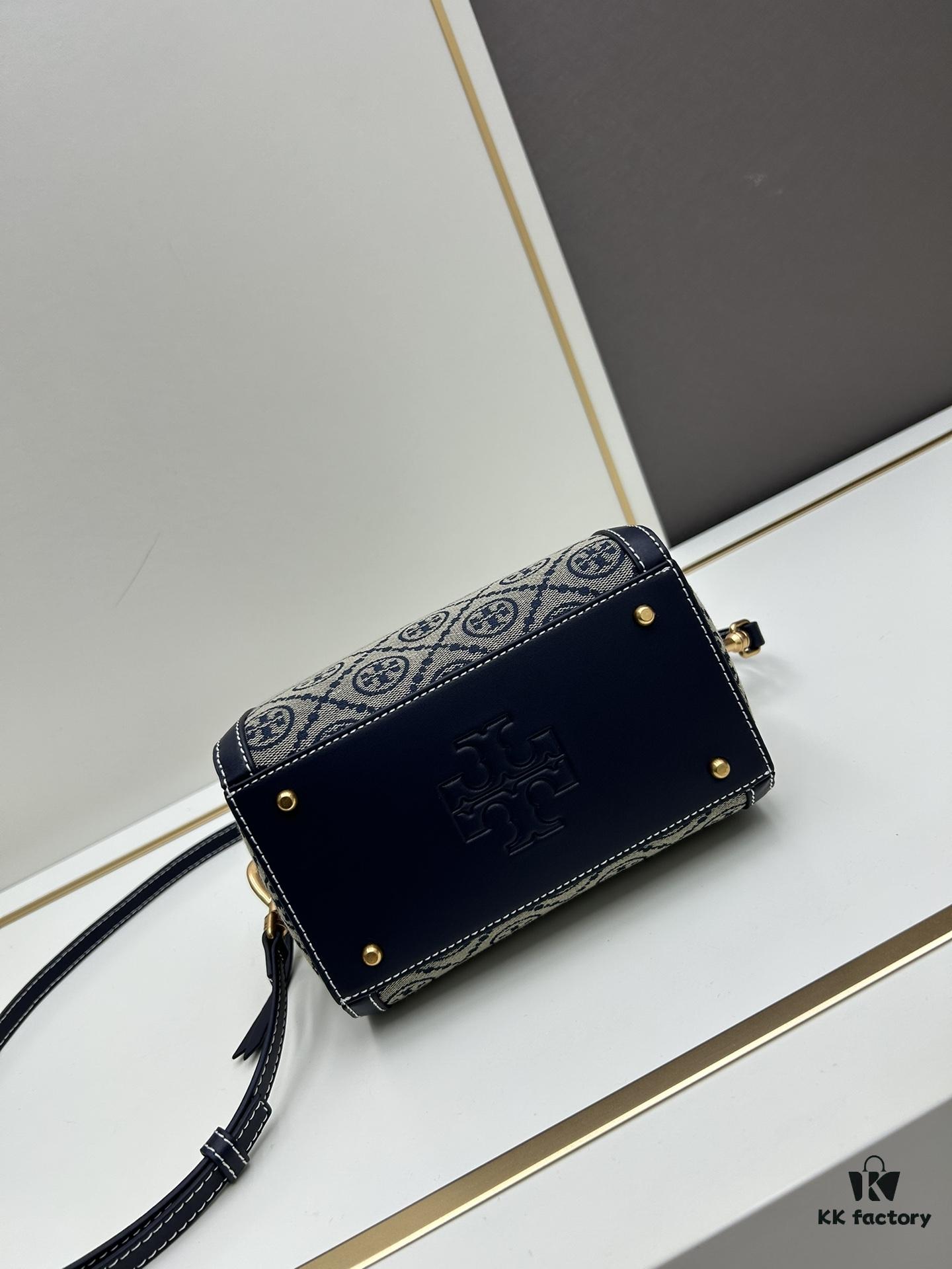 Small Size [New Arrival Attention to Detail] TORY BURCH T Monogram Mini Jacquard Barrel Bag