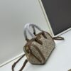 Small [New Arrival, Attention to Detail] TORY BURCH T Monogram Mini Jacquard Barrel Bag in Hazel Brown