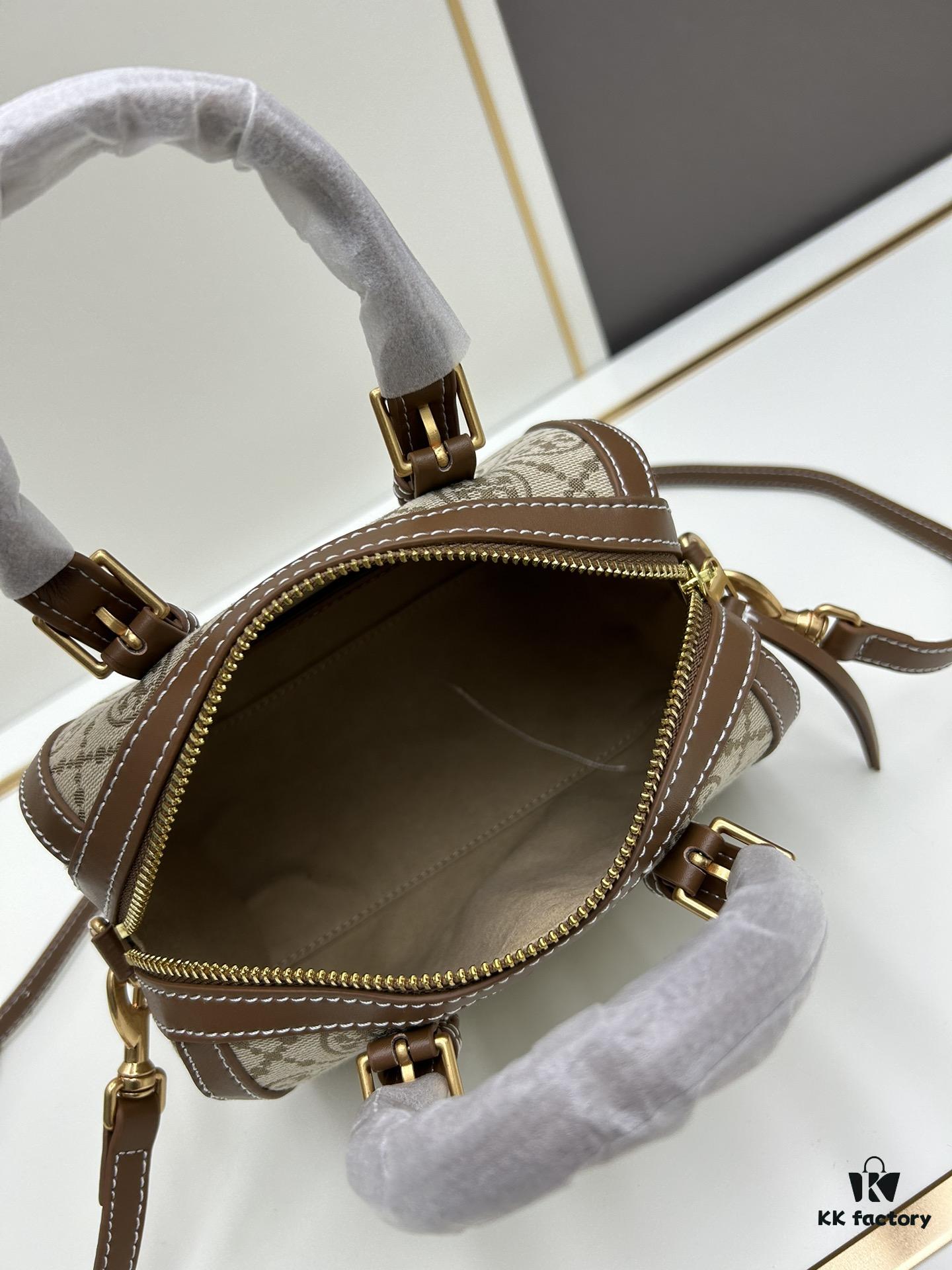 Small [New Arrival, Attention to Detail] TORY BURCH T Monogram Mini Jacquard Barrel Bag in Hazel Brown