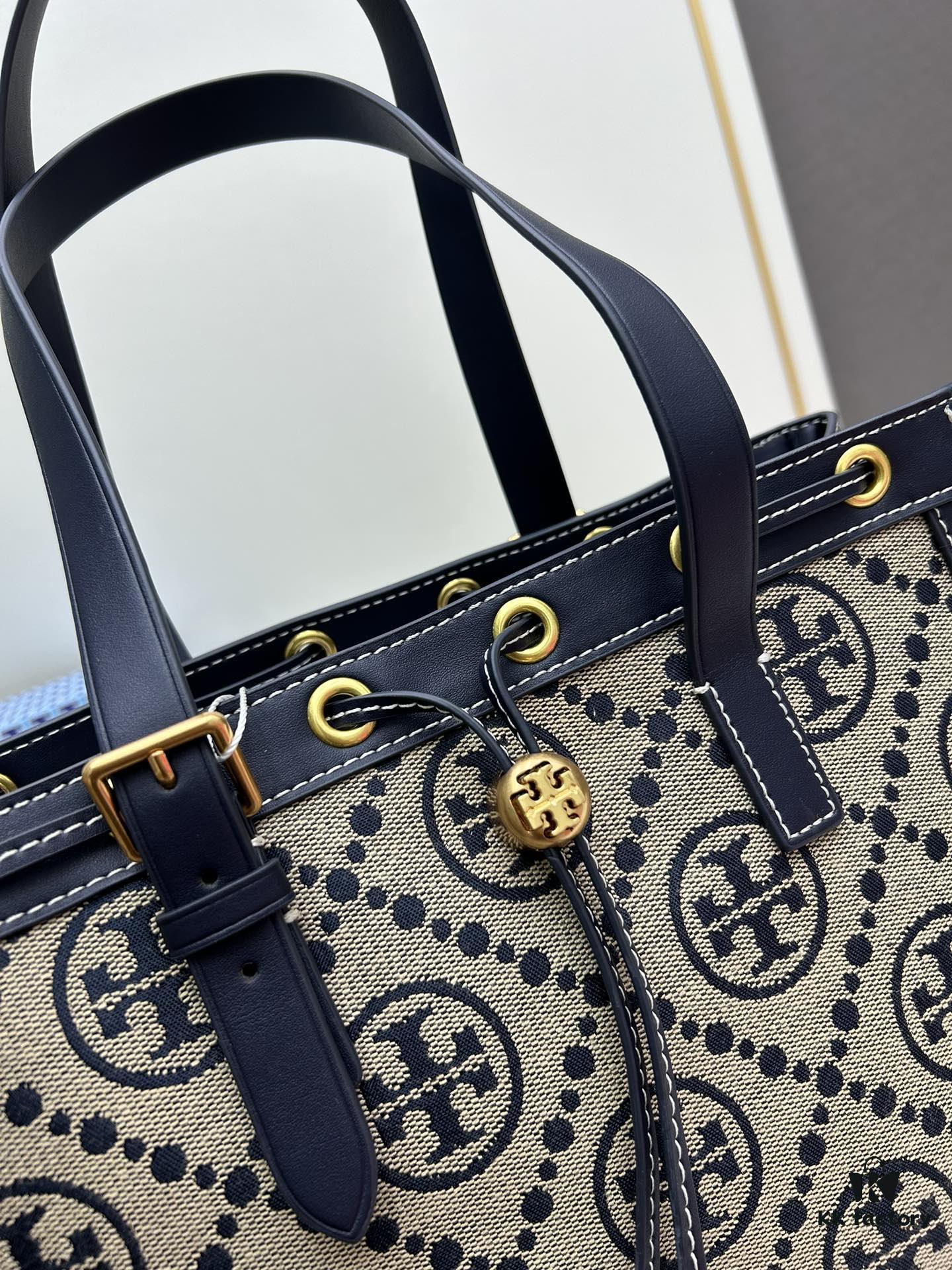 New Arrival Attention to Detail: Tory Burch T-Monogram Tote Bag, Featuring the Classic Monogram Pattern