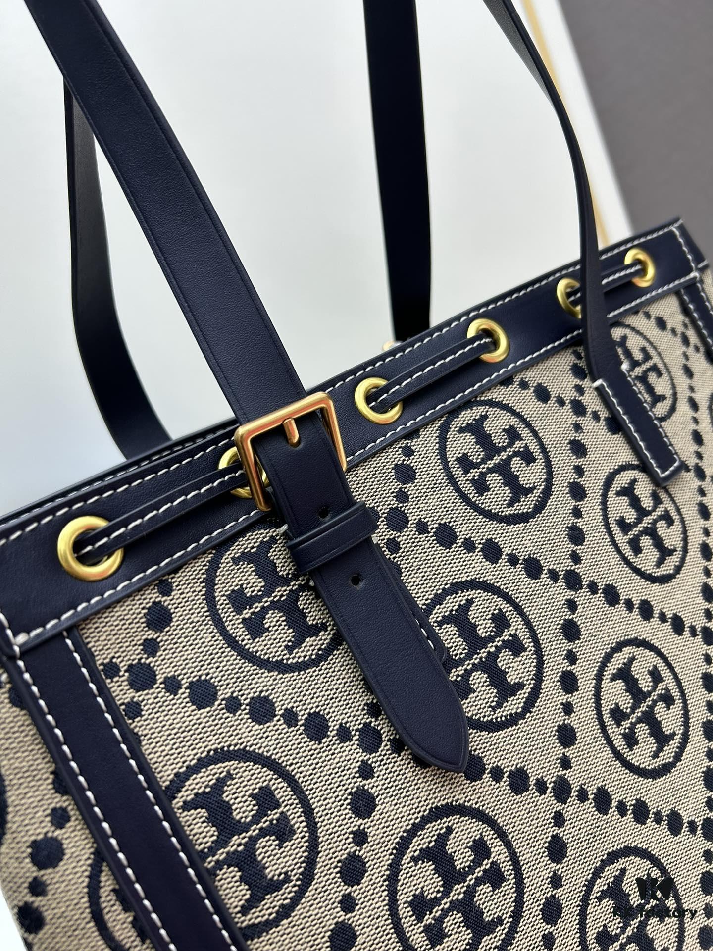 New Arrival Attention to Detail: Tory Burch T-Monogram Tote Bag, Featuring the Classic Monogram Pattern