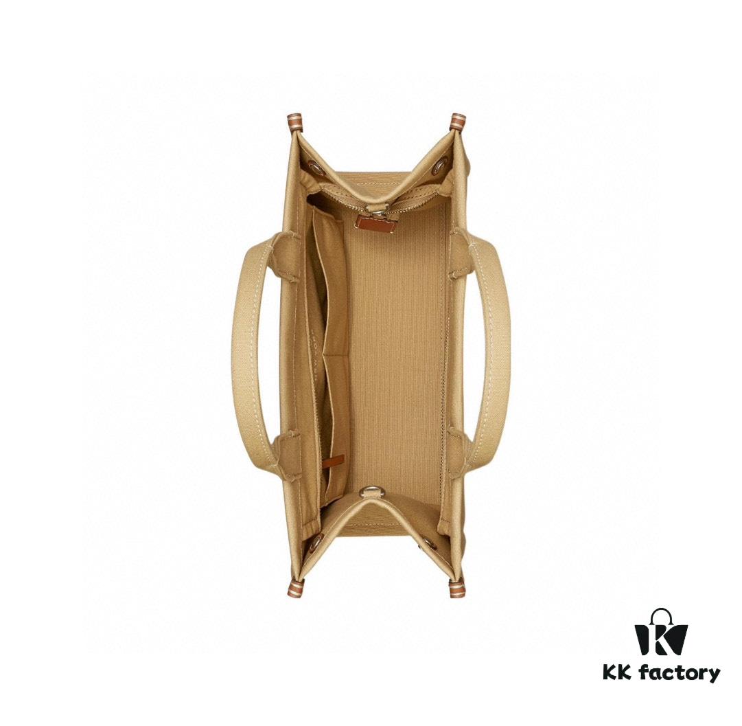 TORY BURCH Ella Canvas Collection - New Arrival with Attention to Detail, Printed Logo Zip Closure Tote Bag