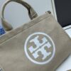 TORY BURCH Ella Canvas Tote Bag with Printed Logo, Zip Closure, Women's Shoulder Handbag from the Canvas Collection