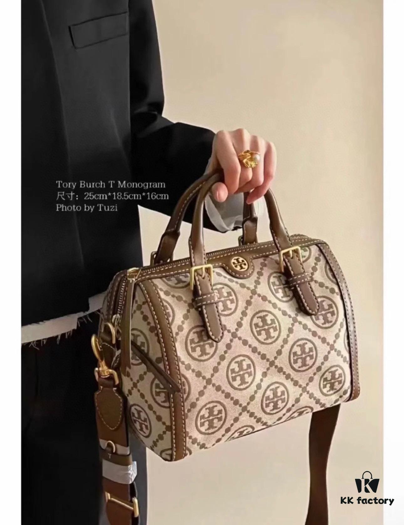 Large [New Arrival Attention to Detail] TORY BURCH T Monogram Mini Jacquard Barrel Bag