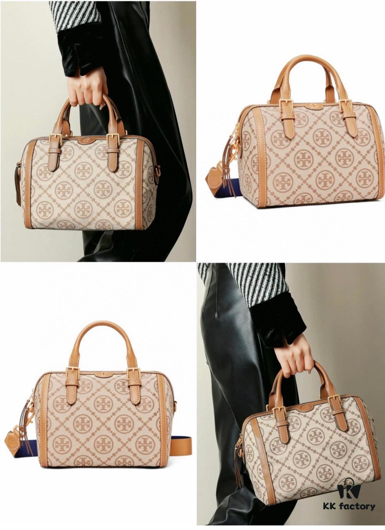 Large [New Arrival Attention to Detail] TORY BURCH T Monogram Mini Jacquard Barrel Bag