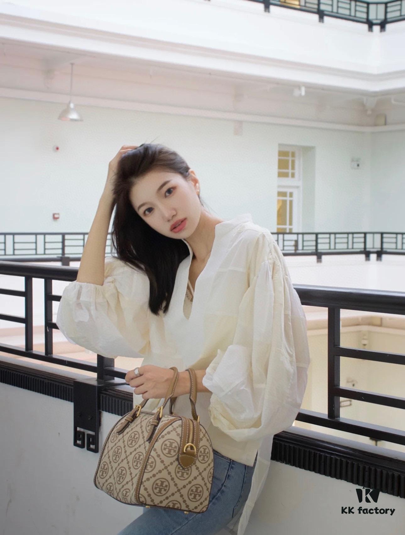 Large [New Arrival Attention to Detail] TORY BURCH T Monogram Mini Jacquard Barrel Bag