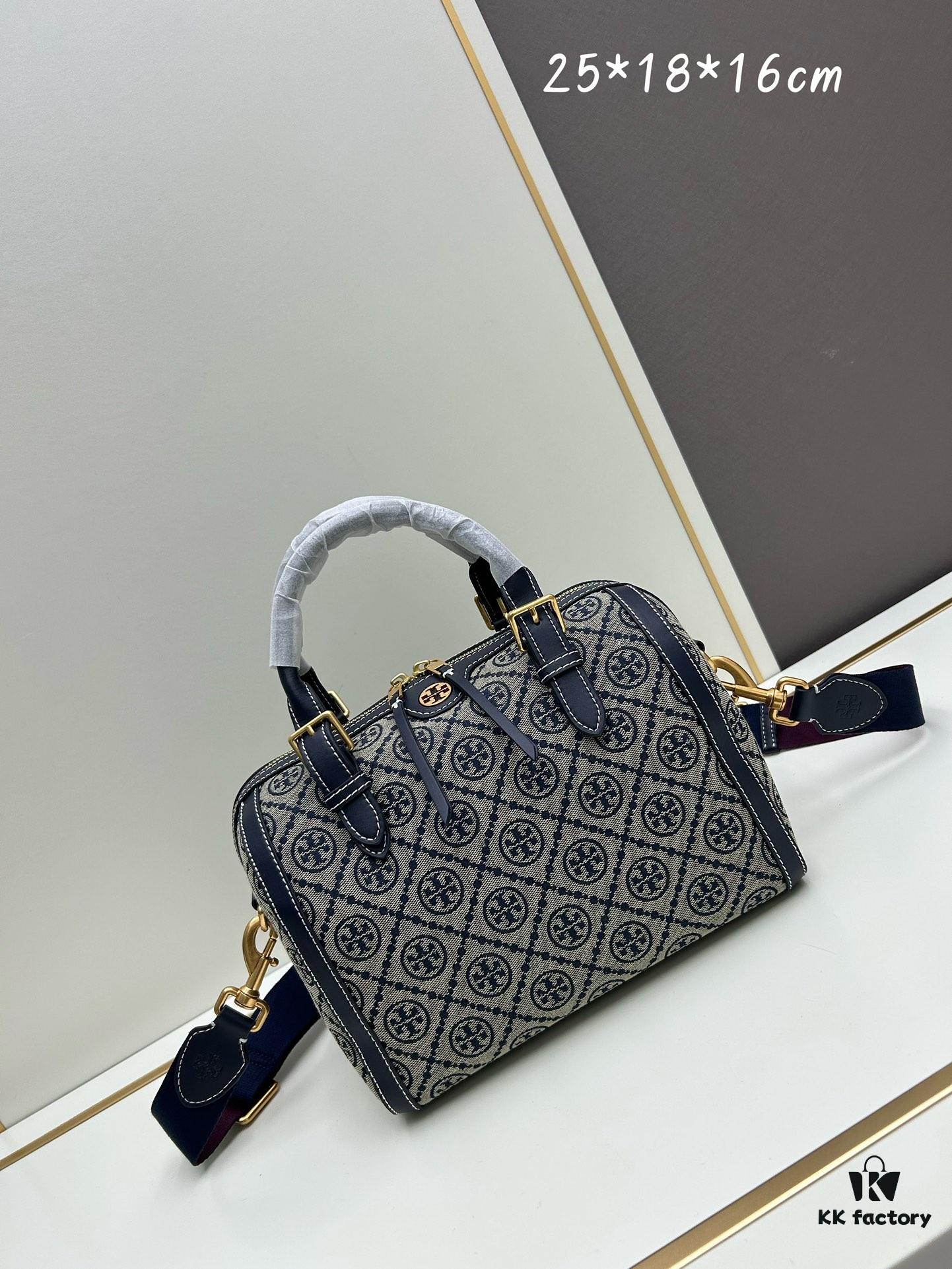 Large [New Arrival Attention to Detail] TORY BURCH T Monogram Mini Jacquard Barrel Bag