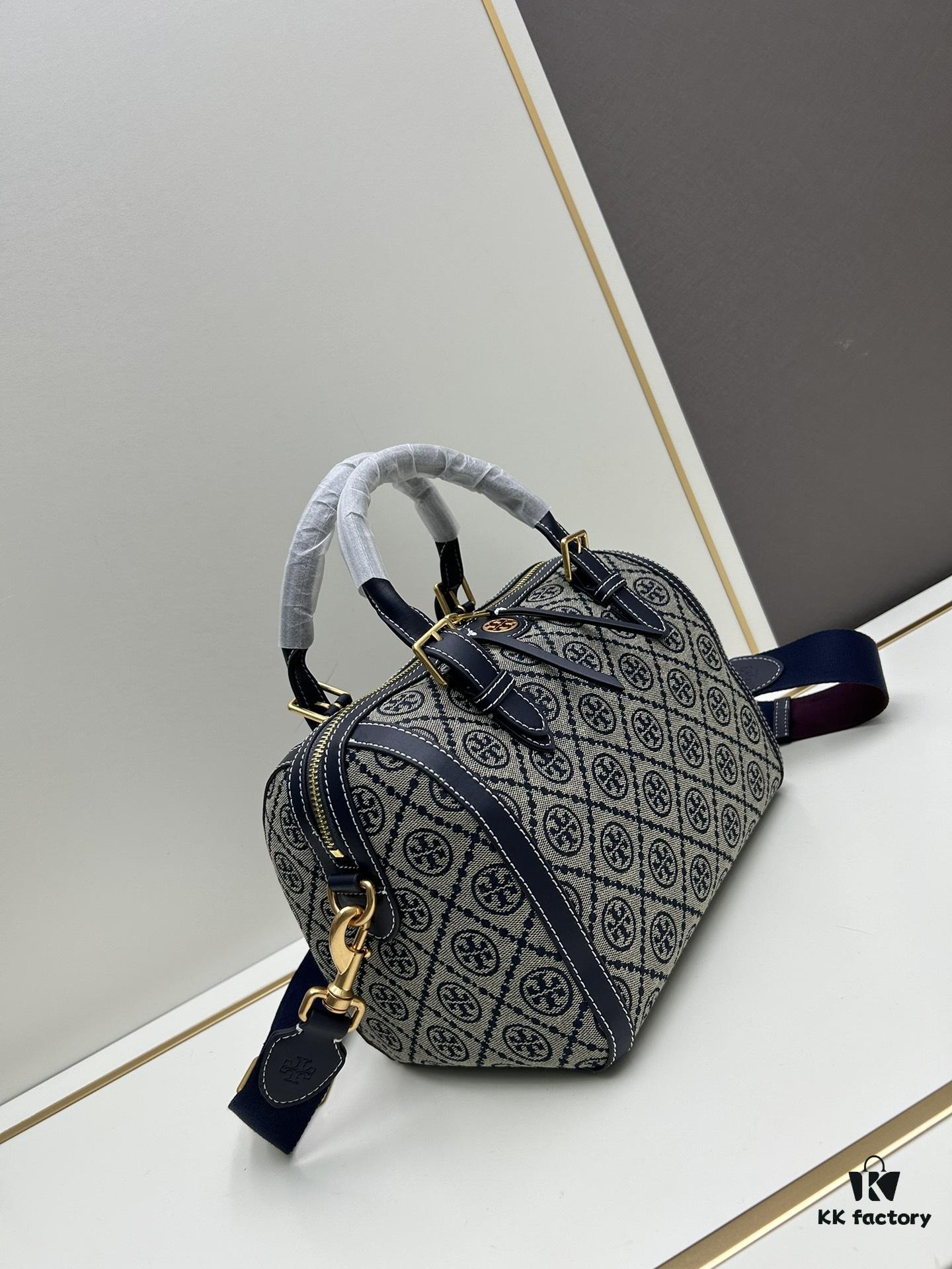 Large [New Arrival Attention to Detail] TORY BURCH T Monogram Mini Jacquard Barrel Bag