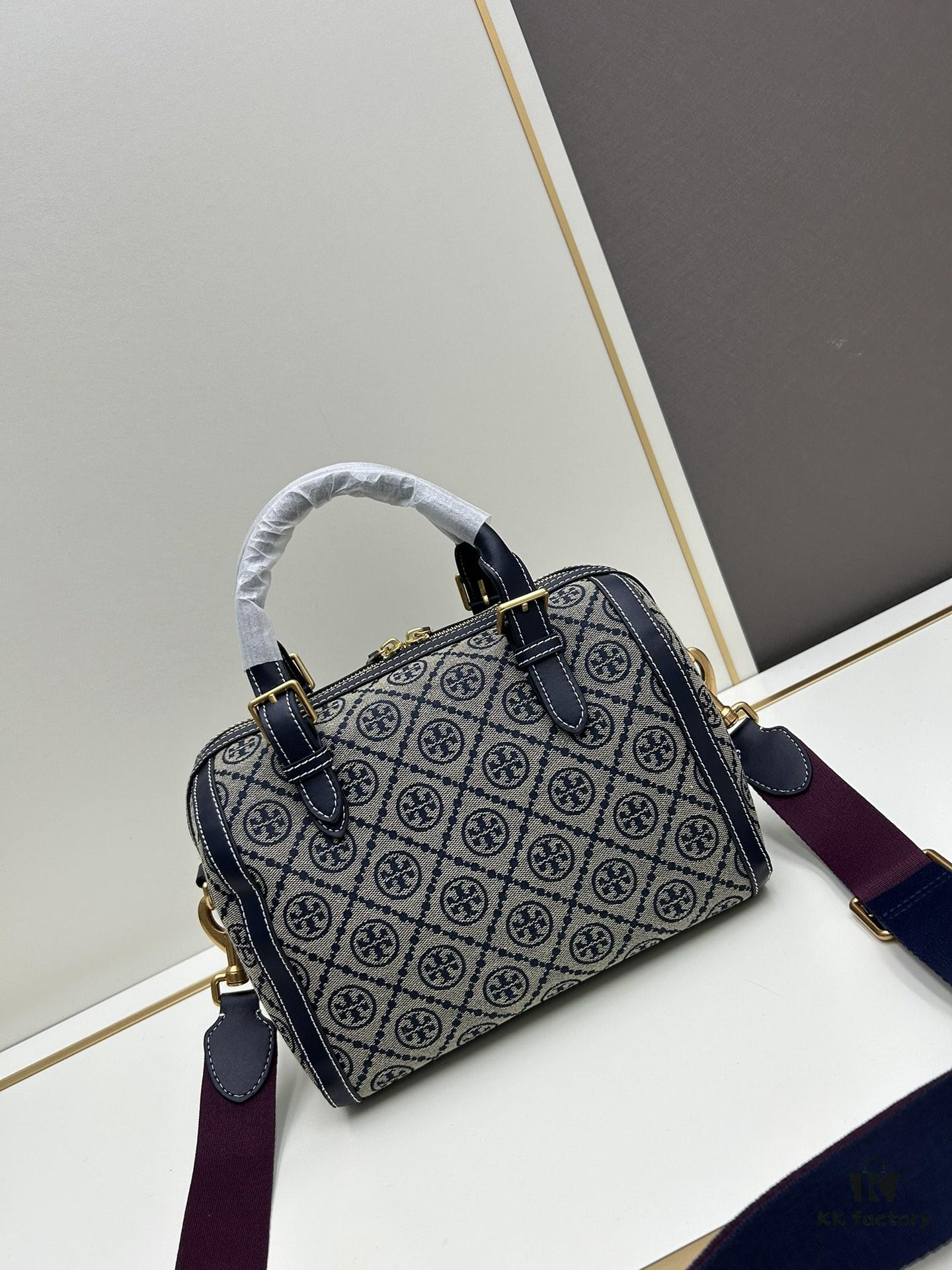 Large [New Arrival Attention to Detail] TORY BURCH T Monogram Mini Jacquard Barrel Bag