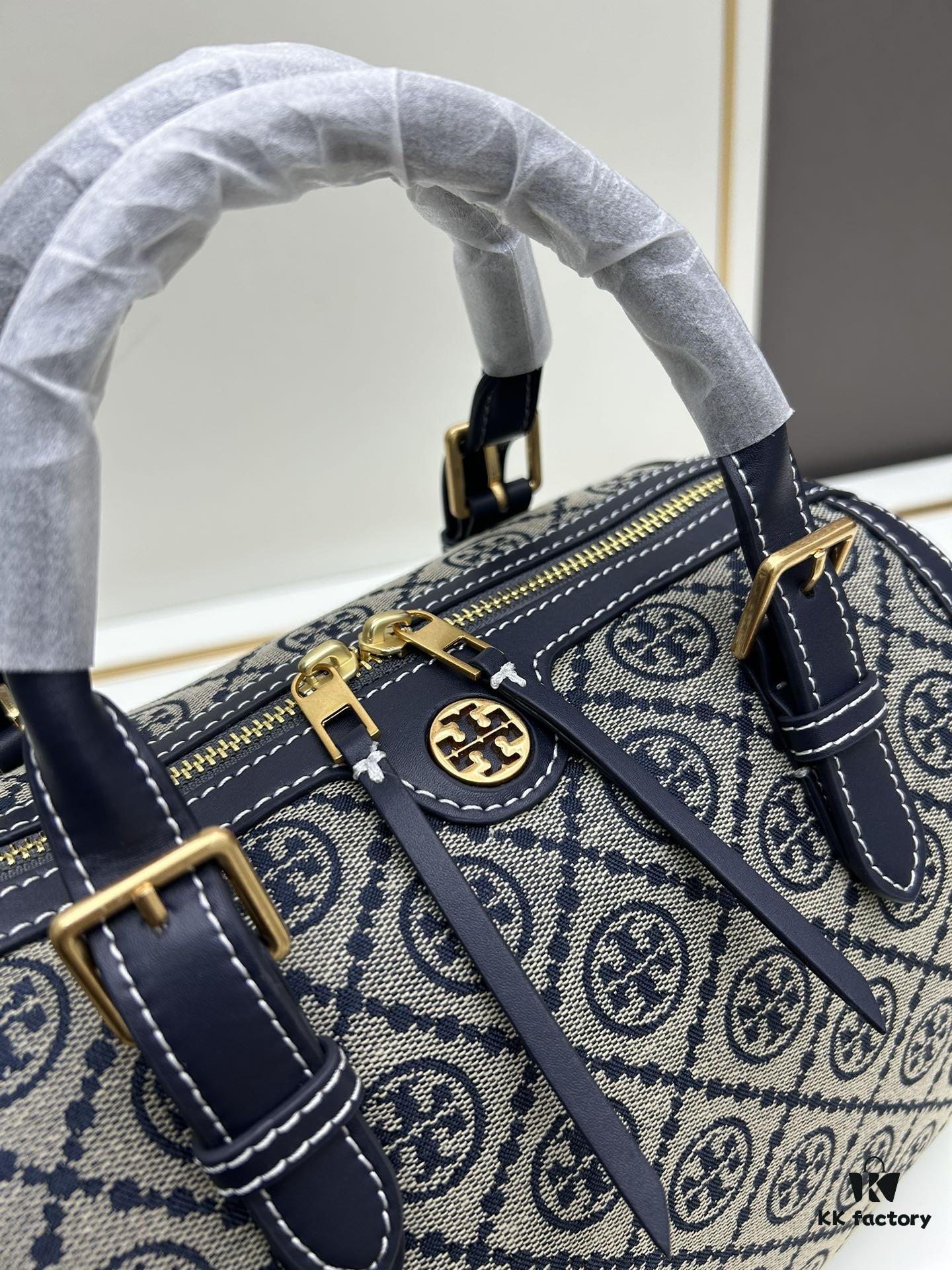 Large [New Arrival Attention to Detail] TORY BURCH T Monogram Mini Jacquard Barrel Bag