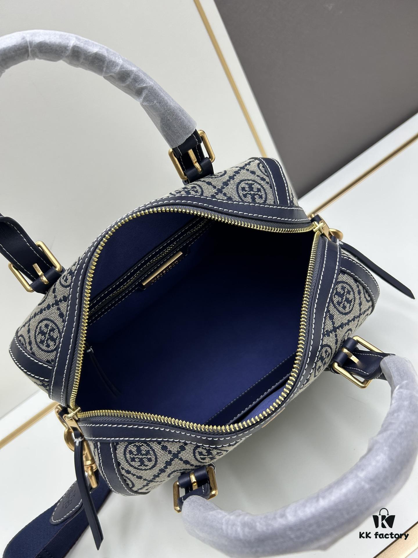 Large [New Arrival Attention to Detail] TORY BURCH T Monogram Mini Jacquard Barrel Bag