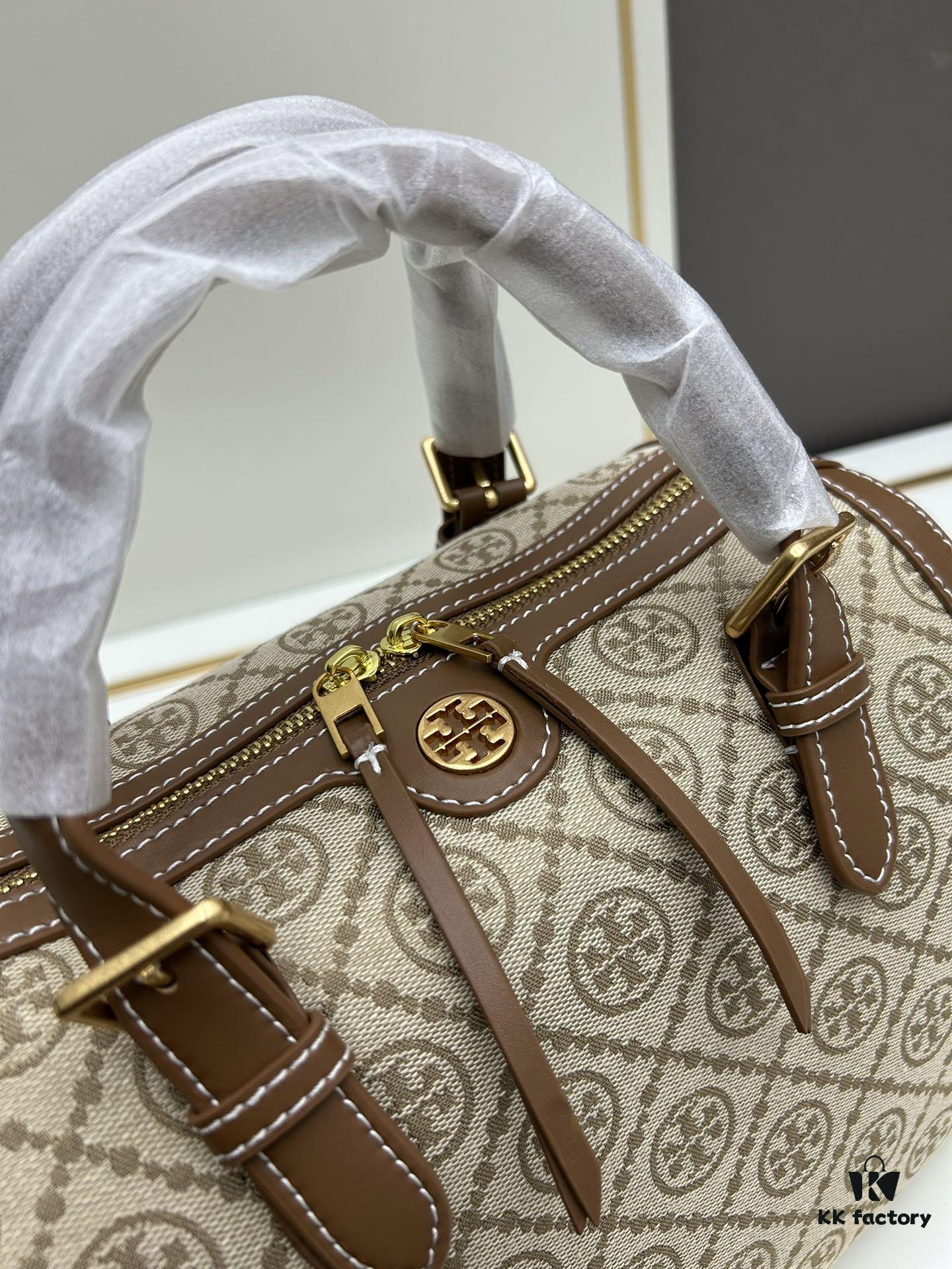 Large Size [New Arrival Attention to Detail] TORY BURCH T Monogram Mini Jacquard Barrel Bag