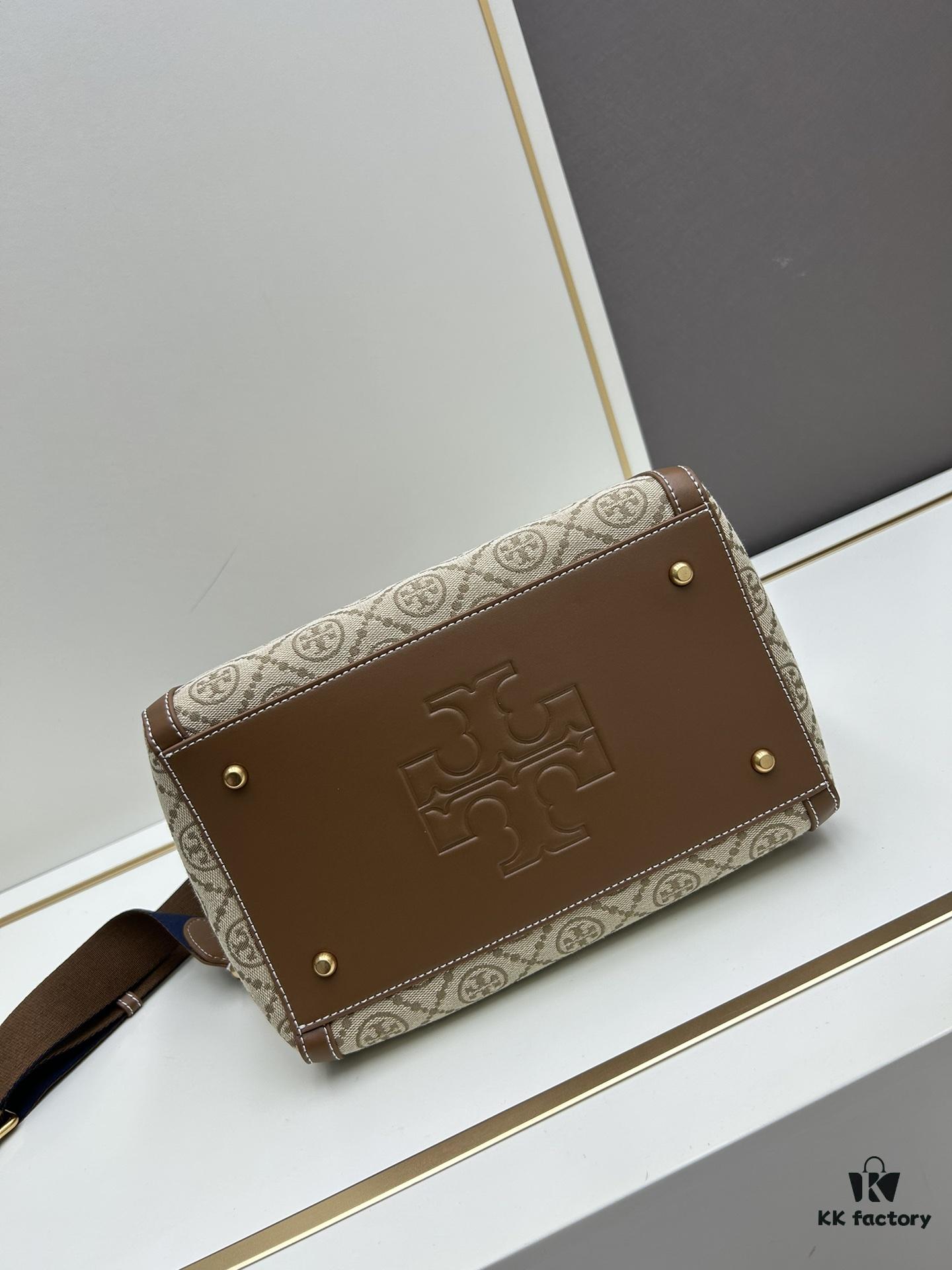 Large Size [New Arrival Attention to Detail] TORY BURCH T Monogram Mini Jacquard Barrel Bag