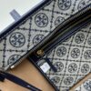 Tory Burch Small Monogram Tote Bag with Signature Double-T Logo in Woven Jacquard Fabric