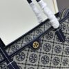 Tory Burch Small Monogram Tote Bag with Signature Double-T Logo in Woven Jacquard Fabric