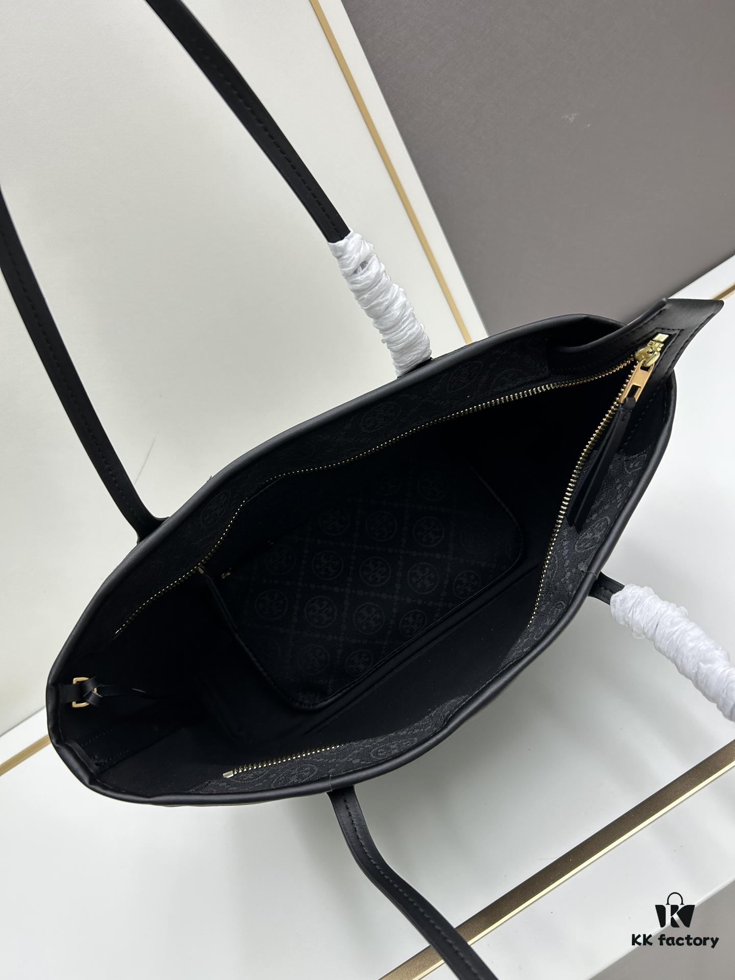 Tory Burch Small Monogram Tote Bag with Double-T Logo in Woven Jacquard Fabric