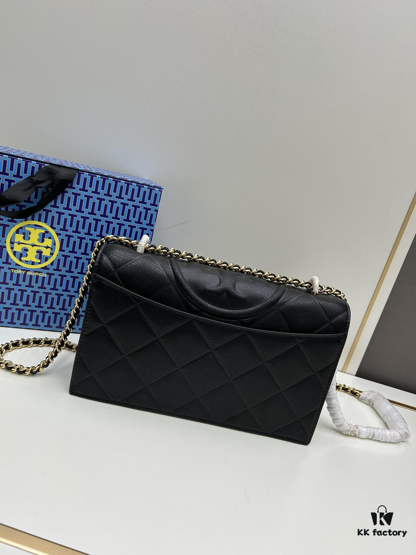 Large Size Authentic Quality New TORY BURCH Miller Peony Bag Made of Full Grain Calfskin Leather with Signature Gold-Tone Double-T Logo