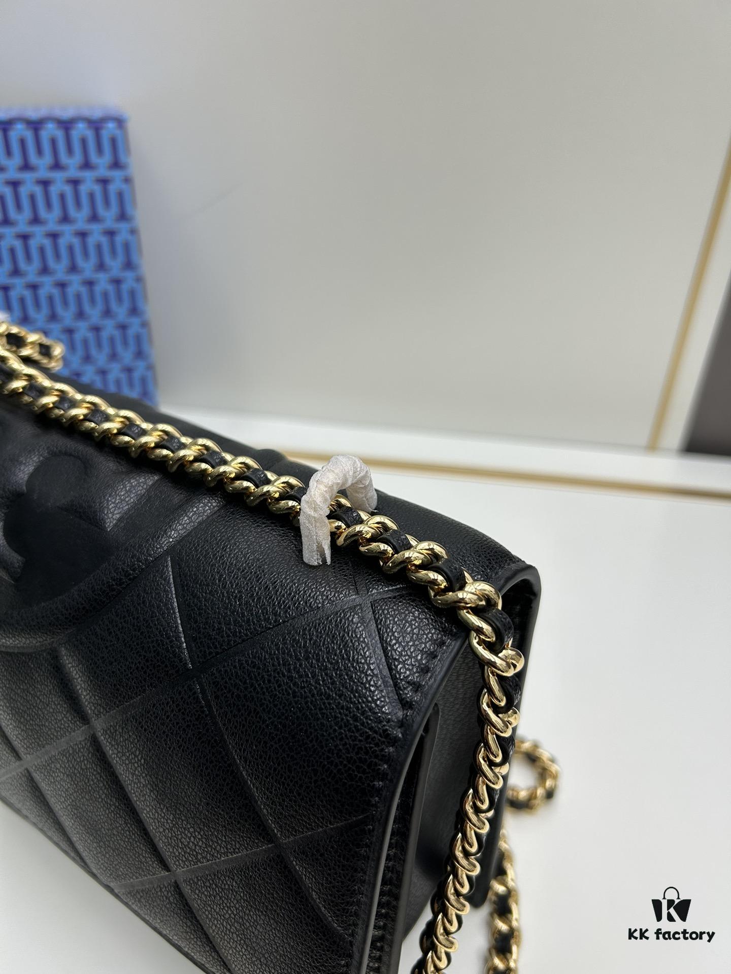 Large Size Authentic Quality New TORY BURCH Miller Peony Bag Made of Full Grain Calfskin Leather with Signature Gold-Tone Double-T Logo